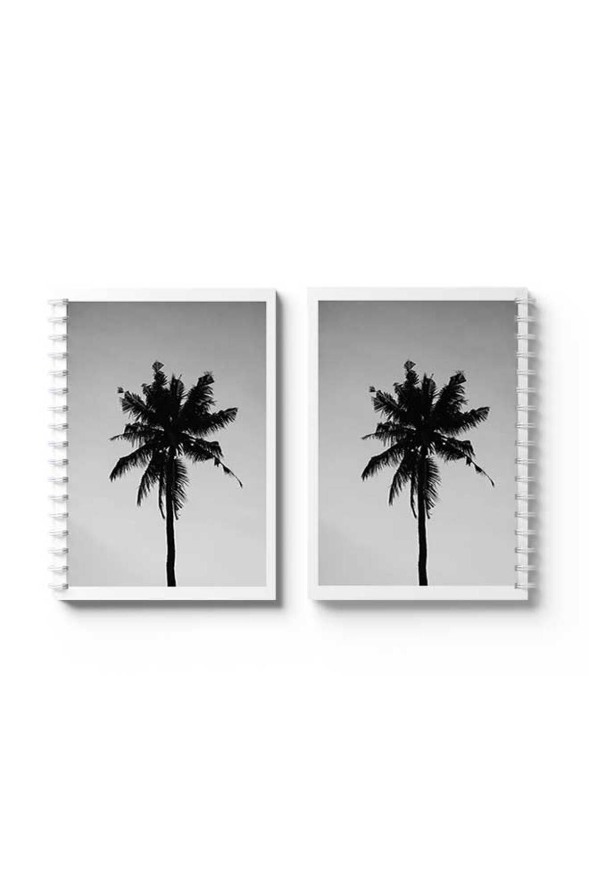 LOWHA-Spiral Notebook with Front and Back Hard Covers Featuring Palm Design 4