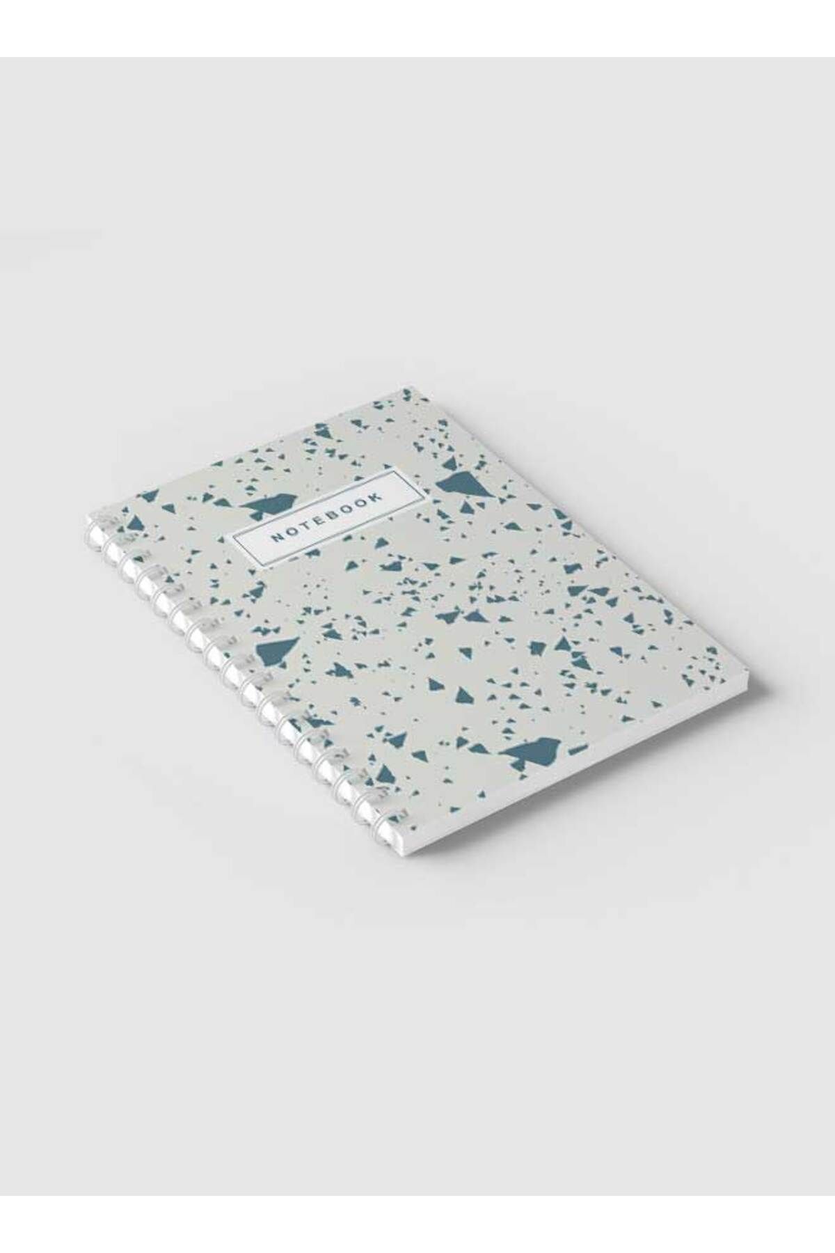 LOWHA-Spiral Notebook with Front and Back Hard Covers Featuring Terrazzo Abstract Design 2