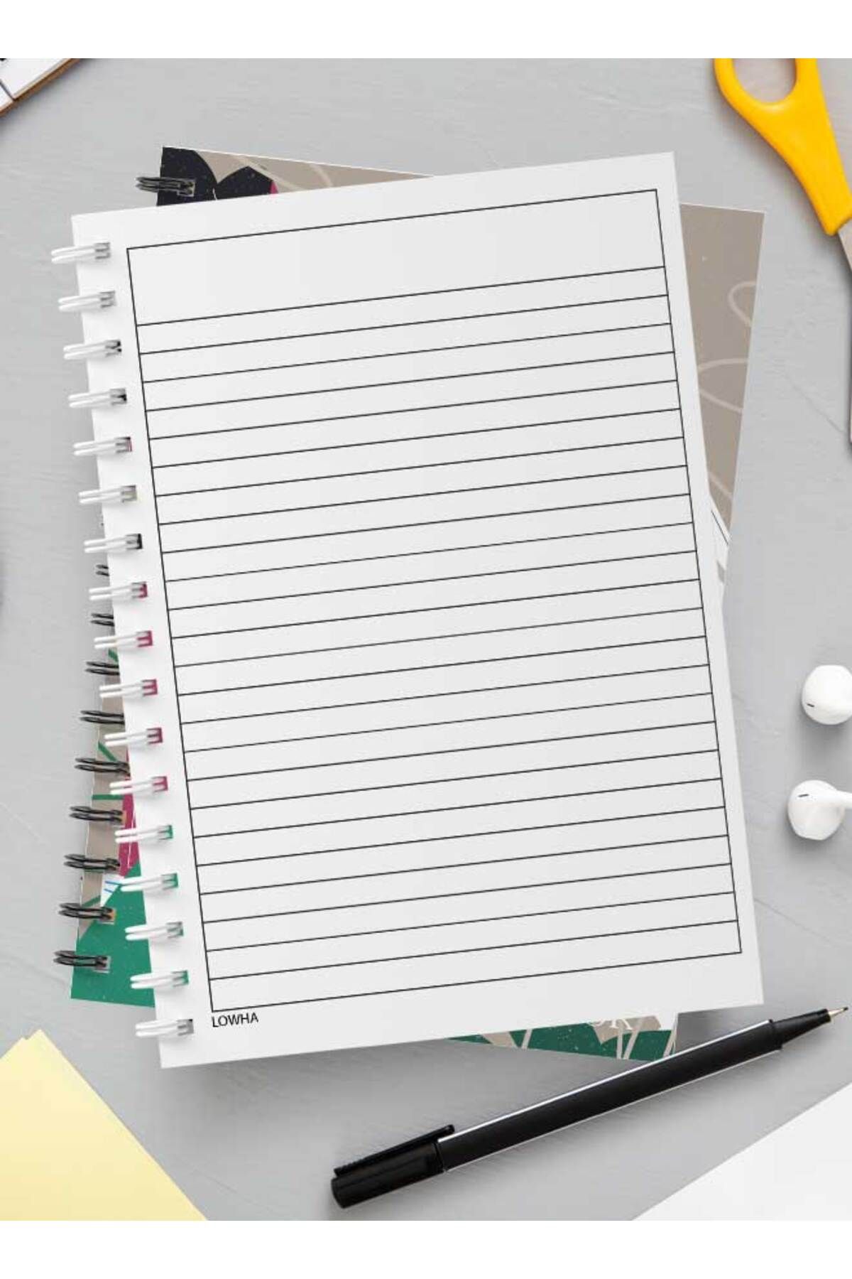 LOWHA-Spiral Notebook with Front and Back Hard Covers Featuring Classical Theme Having Coffee Design 3