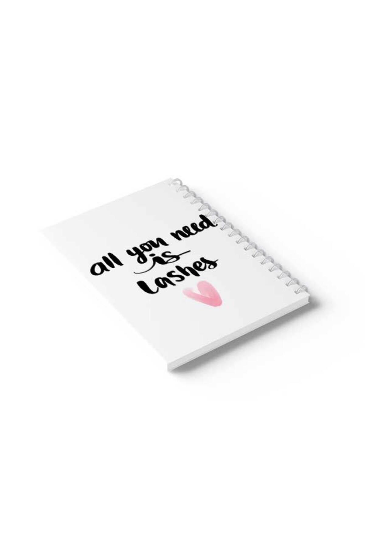 LOWHA-Spiral Notebook with Front and Back Hard Covers Featuring All You Need Is Lashes Design 6