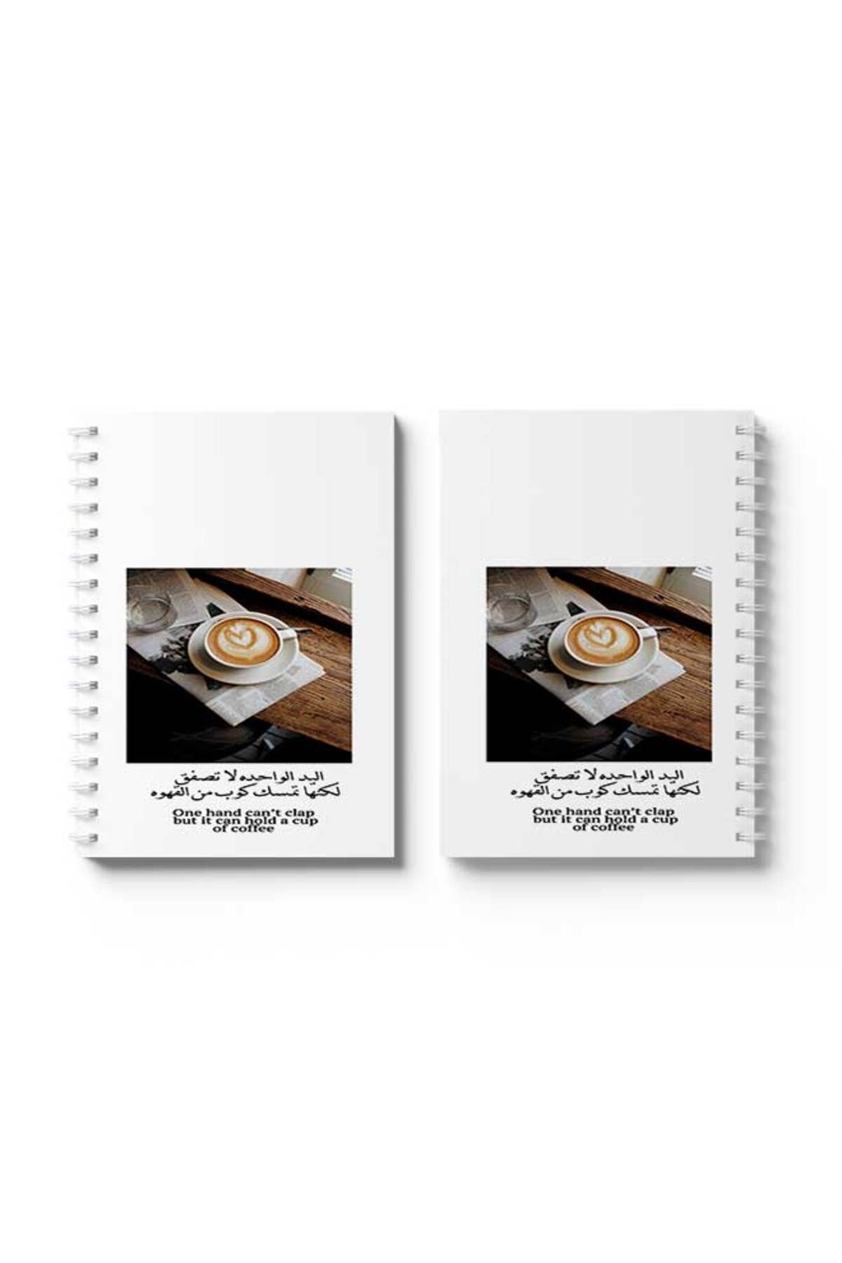 LOWHA-Spiral Notebook with Front and Back Hard Covers Featuring One Hand Can't Clap Design 4