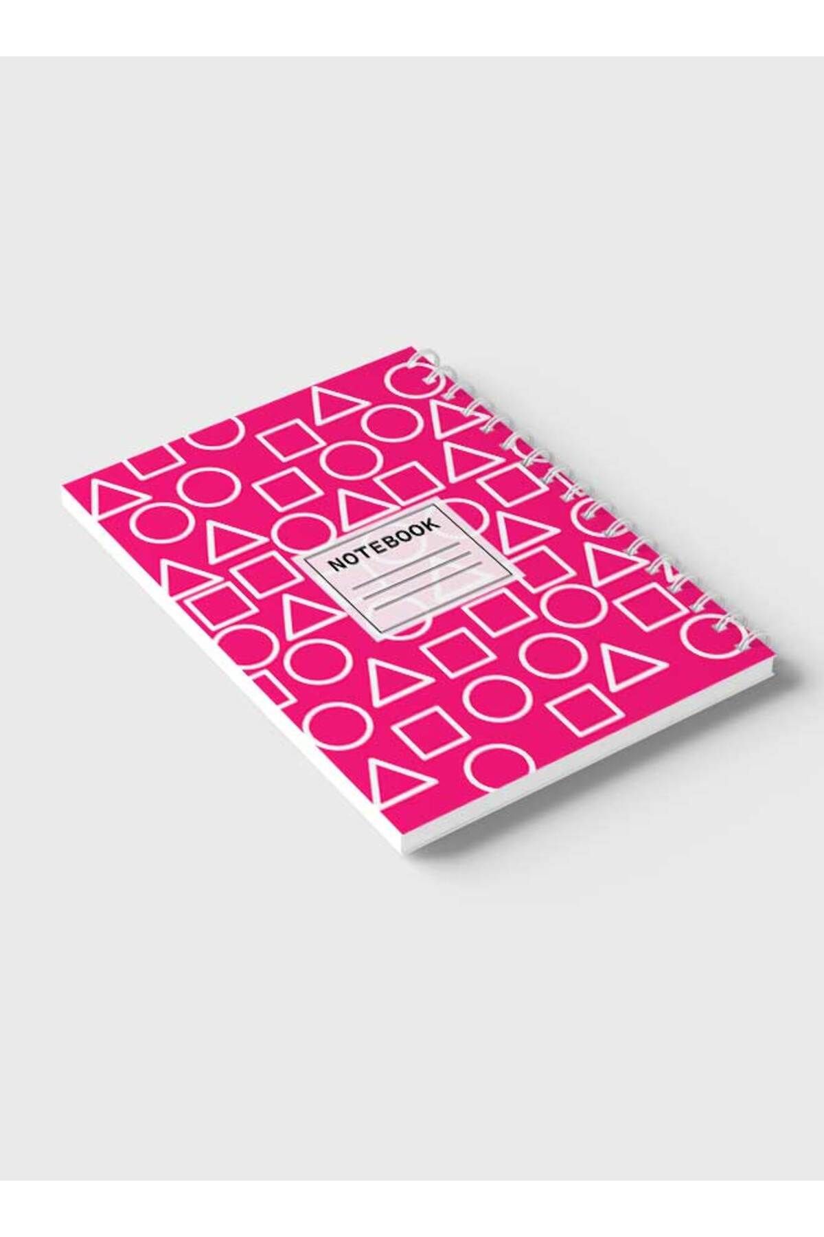 LOWHA-Spiral Notebook with Front and Back Hard Covers Featuring Squid Game Shapes Design 6