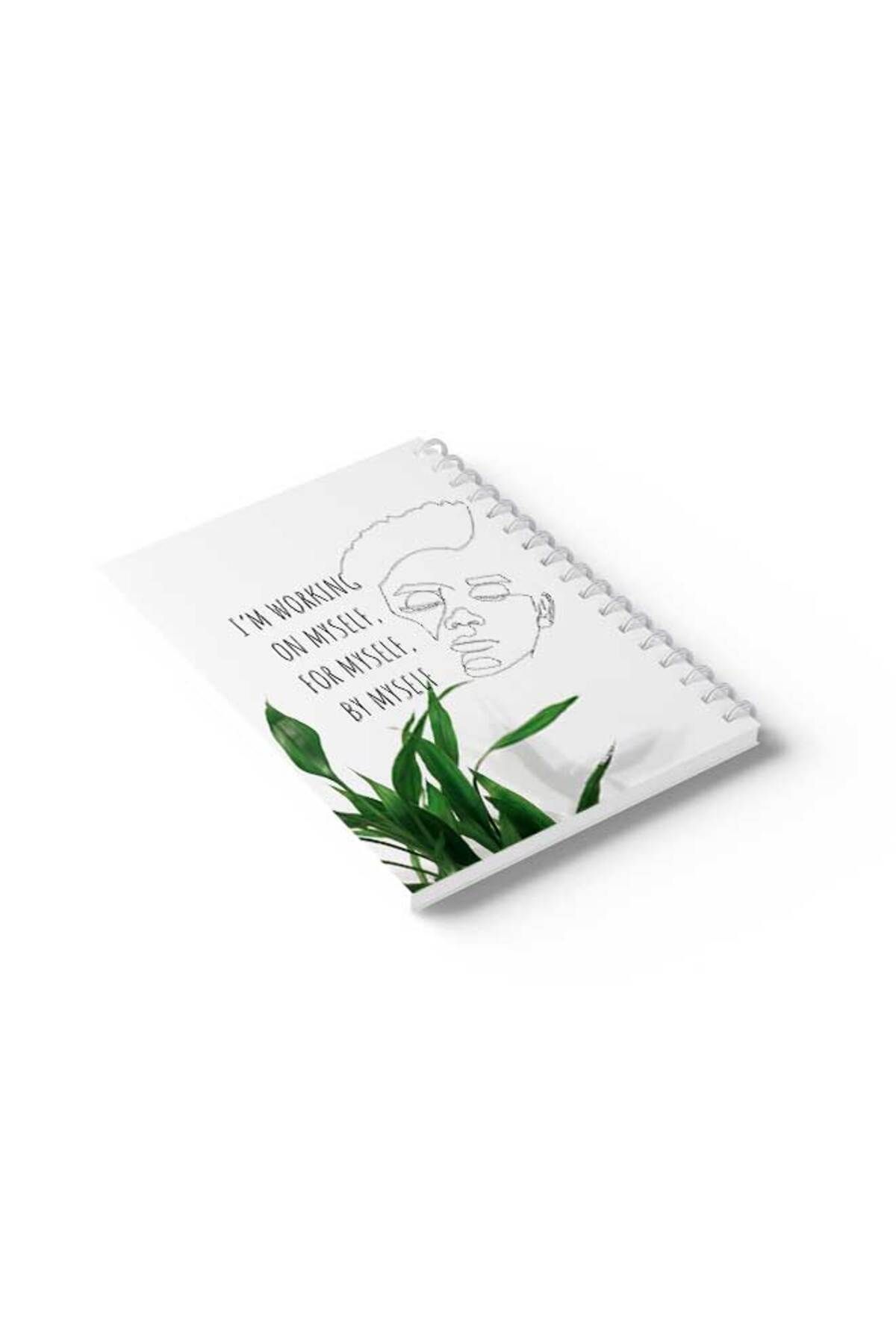 LOWHA-Spiral Notebook with Front and Back Hard Covers Featuring I'm Working on Myself for Myself Design 6