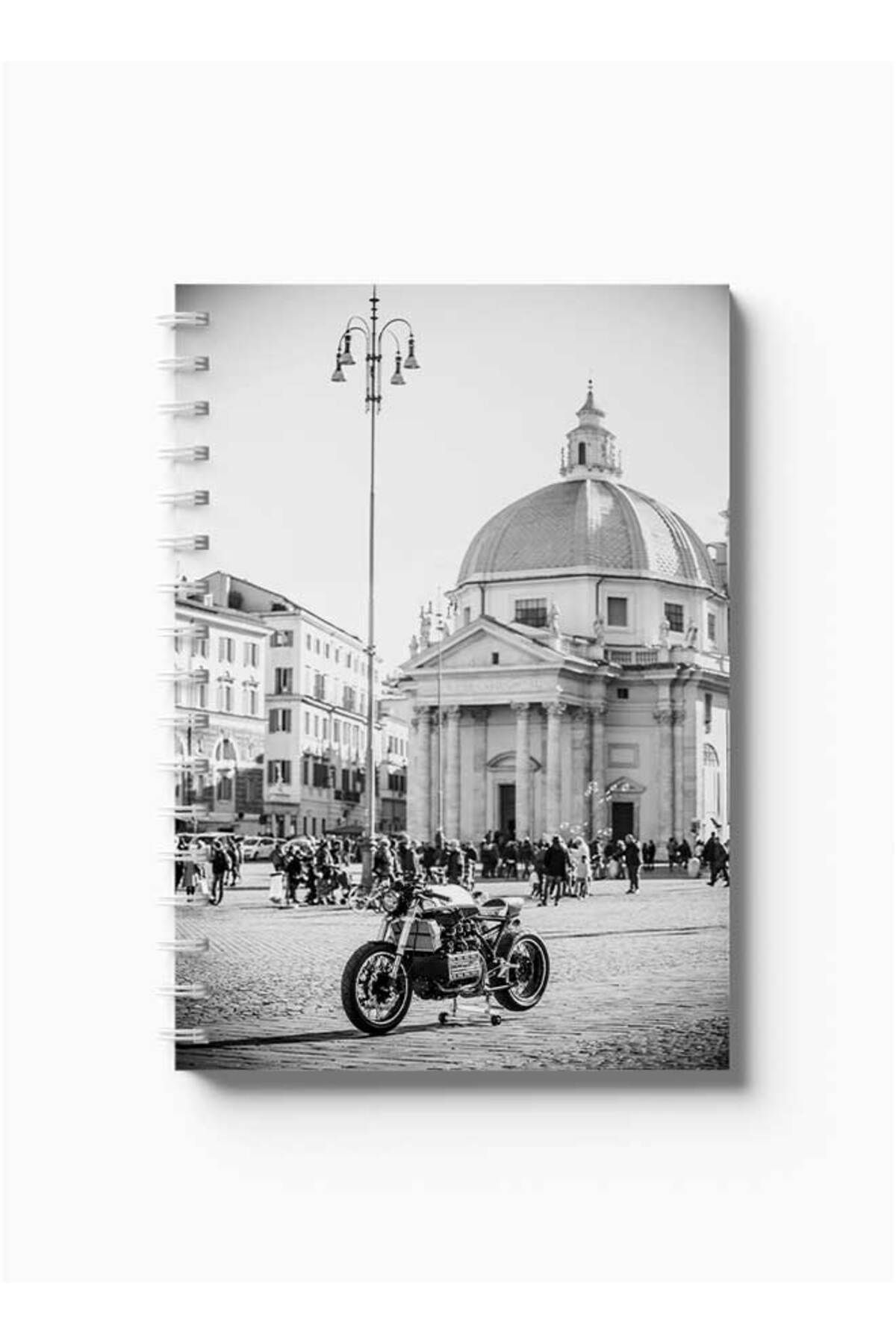 LOWHA-Spiral Notebook with Front and Back Hard Covers Featuring Part of the City Design 5