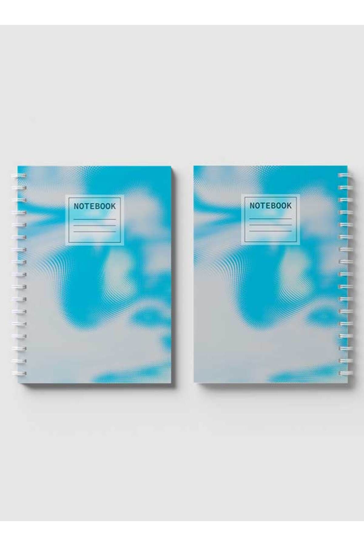 LOWHA-Spiral Notebook with Front and Back Hard Covers Featuring Abstract Blue Texture Design 4
