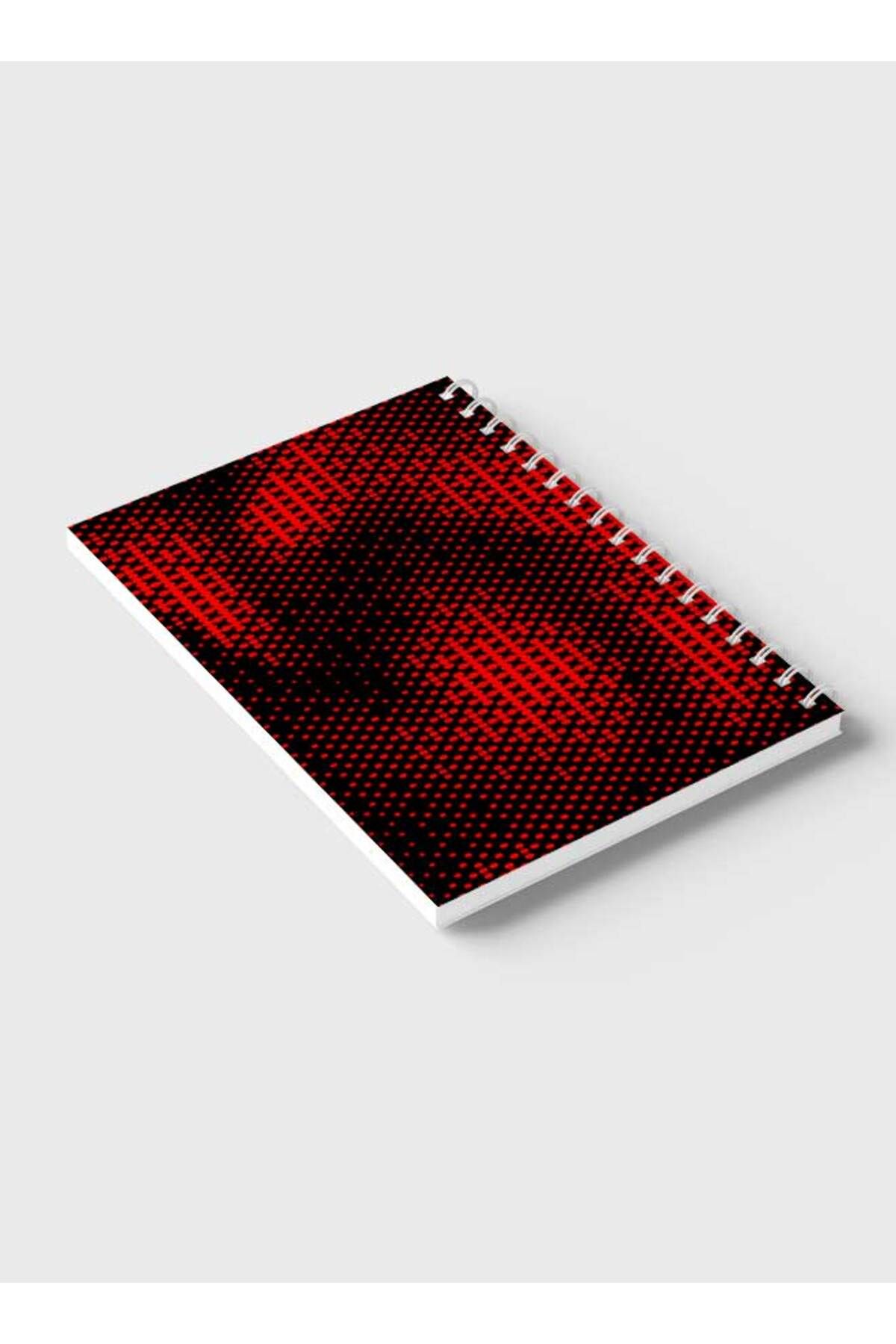 LOWHA-Spiral Notebook with Front and Back Hard Covers Featuring Swirl Halftone Red Design 6