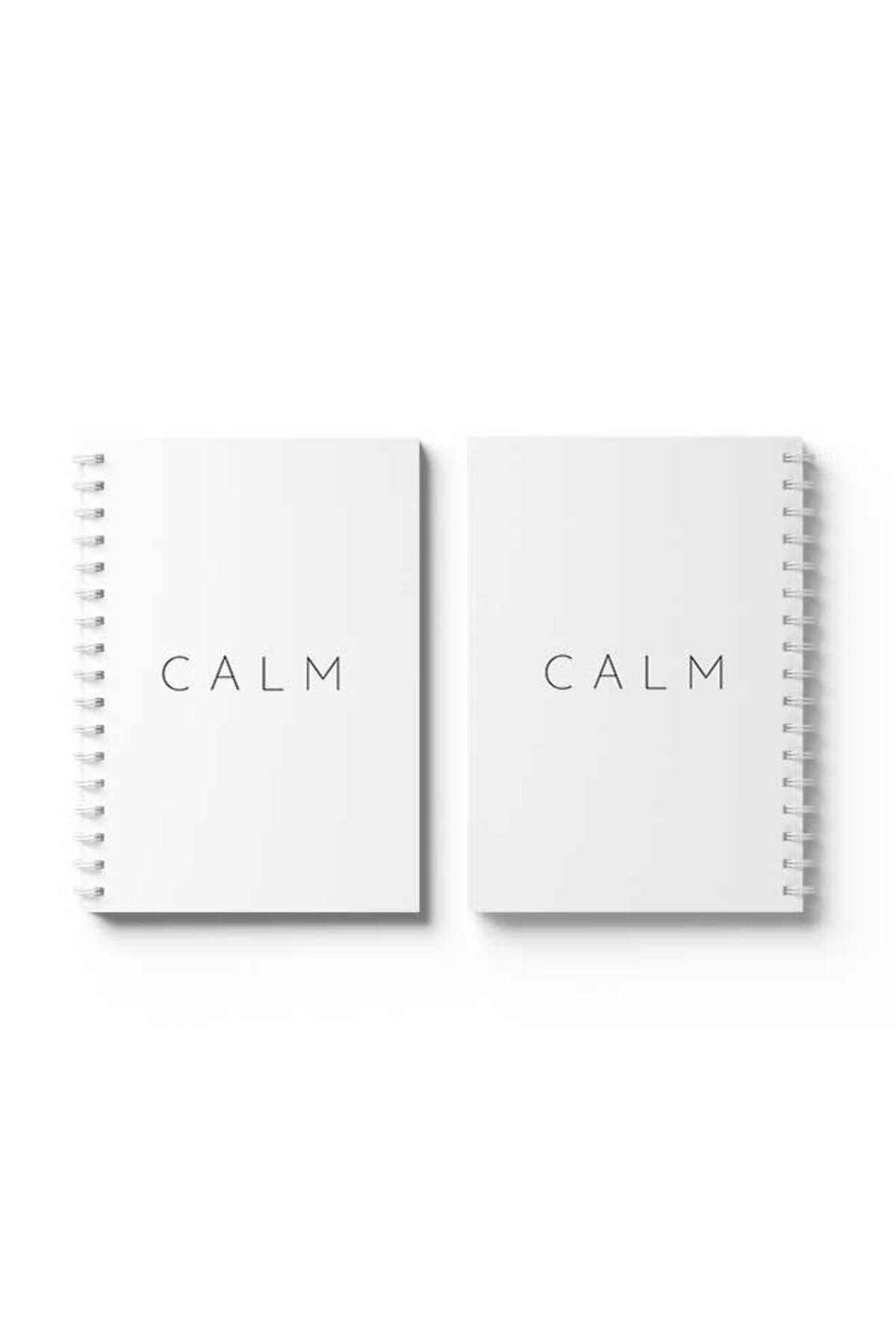 LOWHA-Spiral Notebook with Front and Back Hard Covers Featuring Calm Design 4