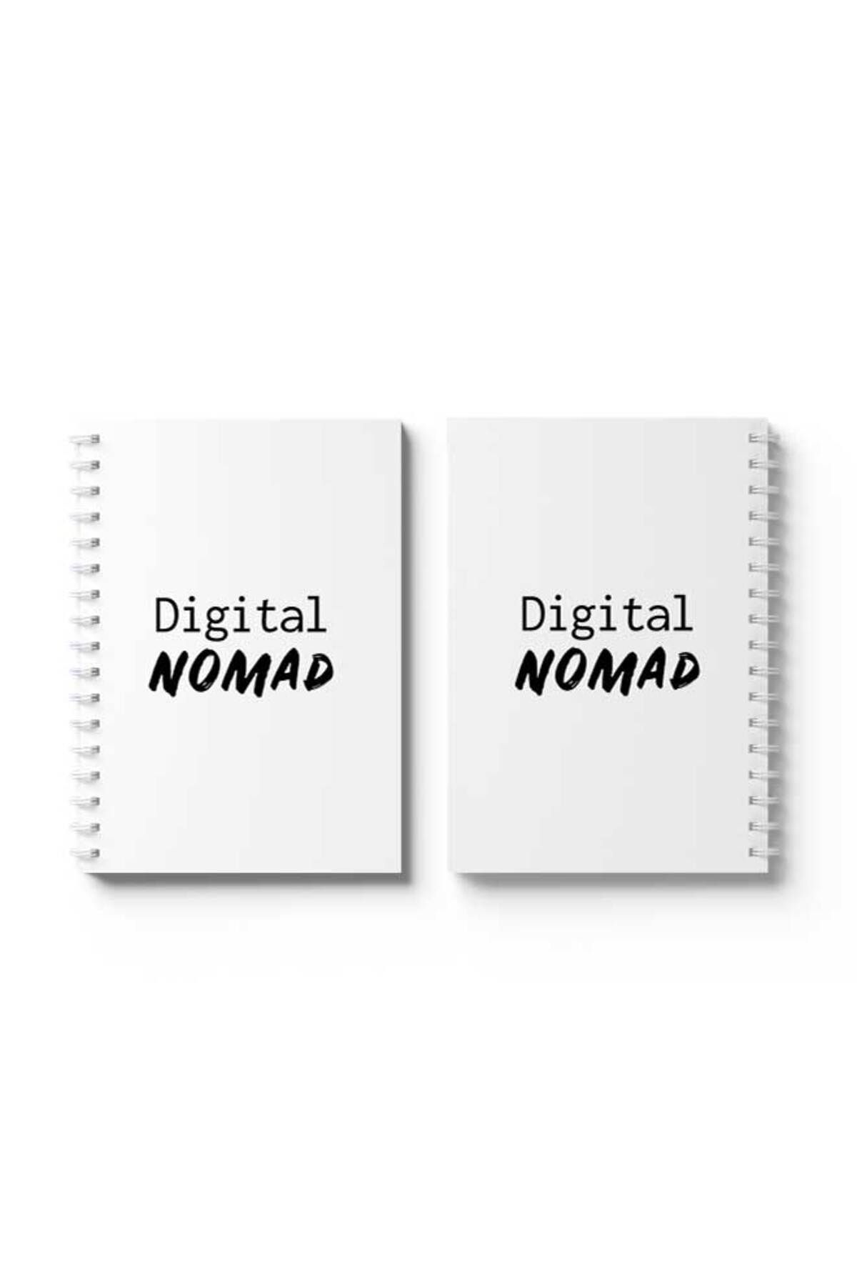LOWHA-Spiral Notebook with Front and Back Hard Covers Featuring Digital Nomad Design 4