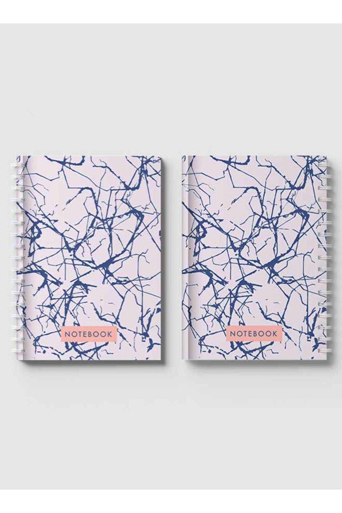 LOWHA-Spiral Notebook with Front and Back Hard Covers Featuring Grey Abstract Texture Design 4