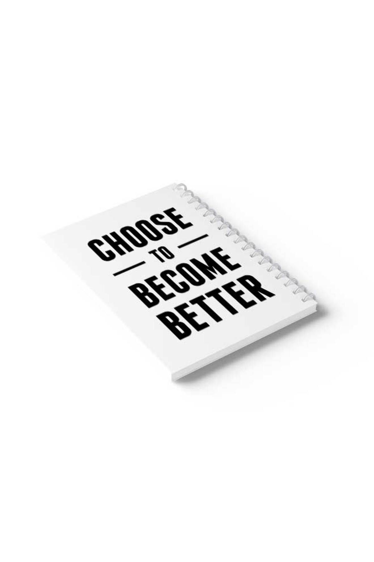LOWHA-Spiral Notebook with Front and Back Hard Covers Featuring Choose to Become Better Design 6