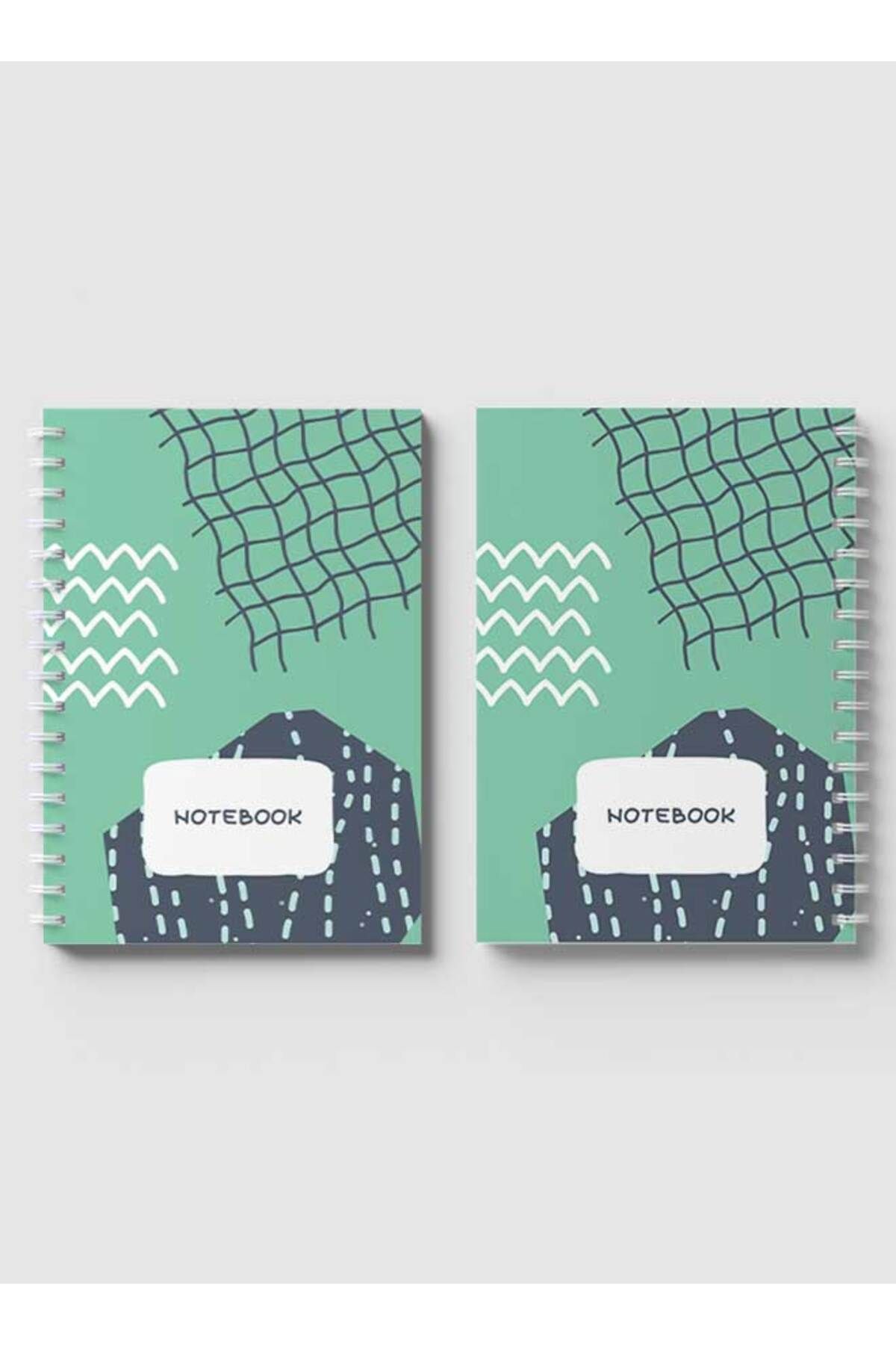 LOWHA-Spiral Notebook with Front and Back Hard Covers Featuring Ocean Abstract Design 4