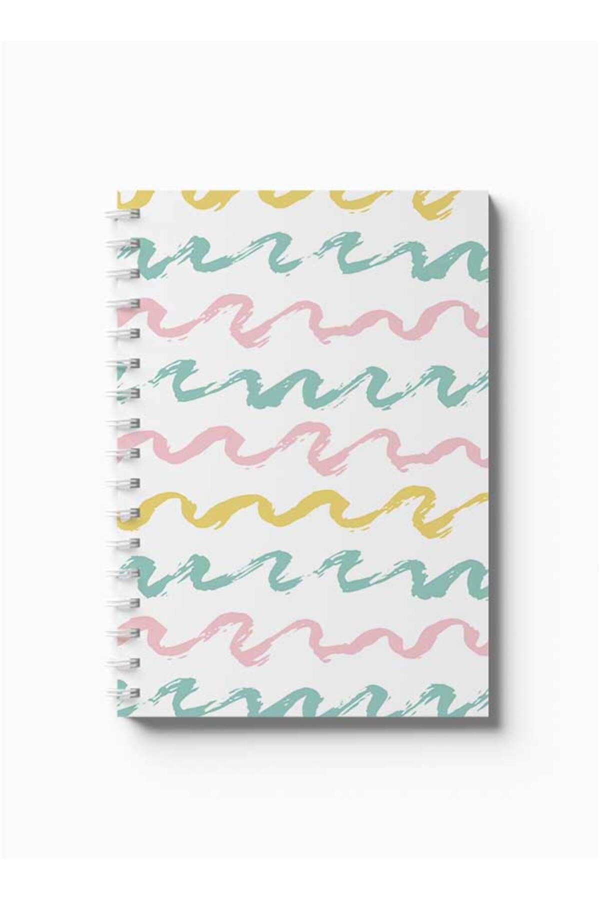LOWHA-Spiral Notebook with Front and Back Hard Covers Featuring Twisted Lines Design 5
