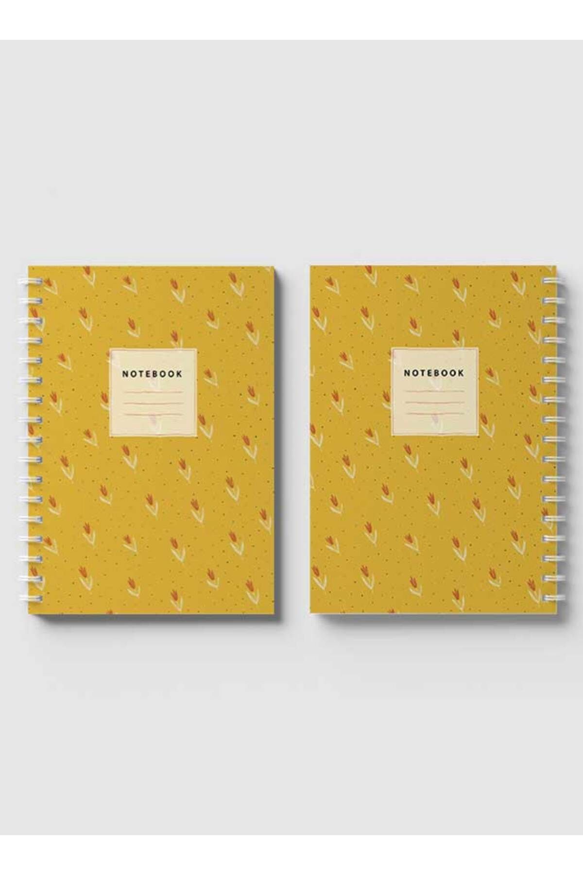 LOWHA-Spiral Notebook with Front and Back Hard Covers Featuring Abstract Floral Design 4