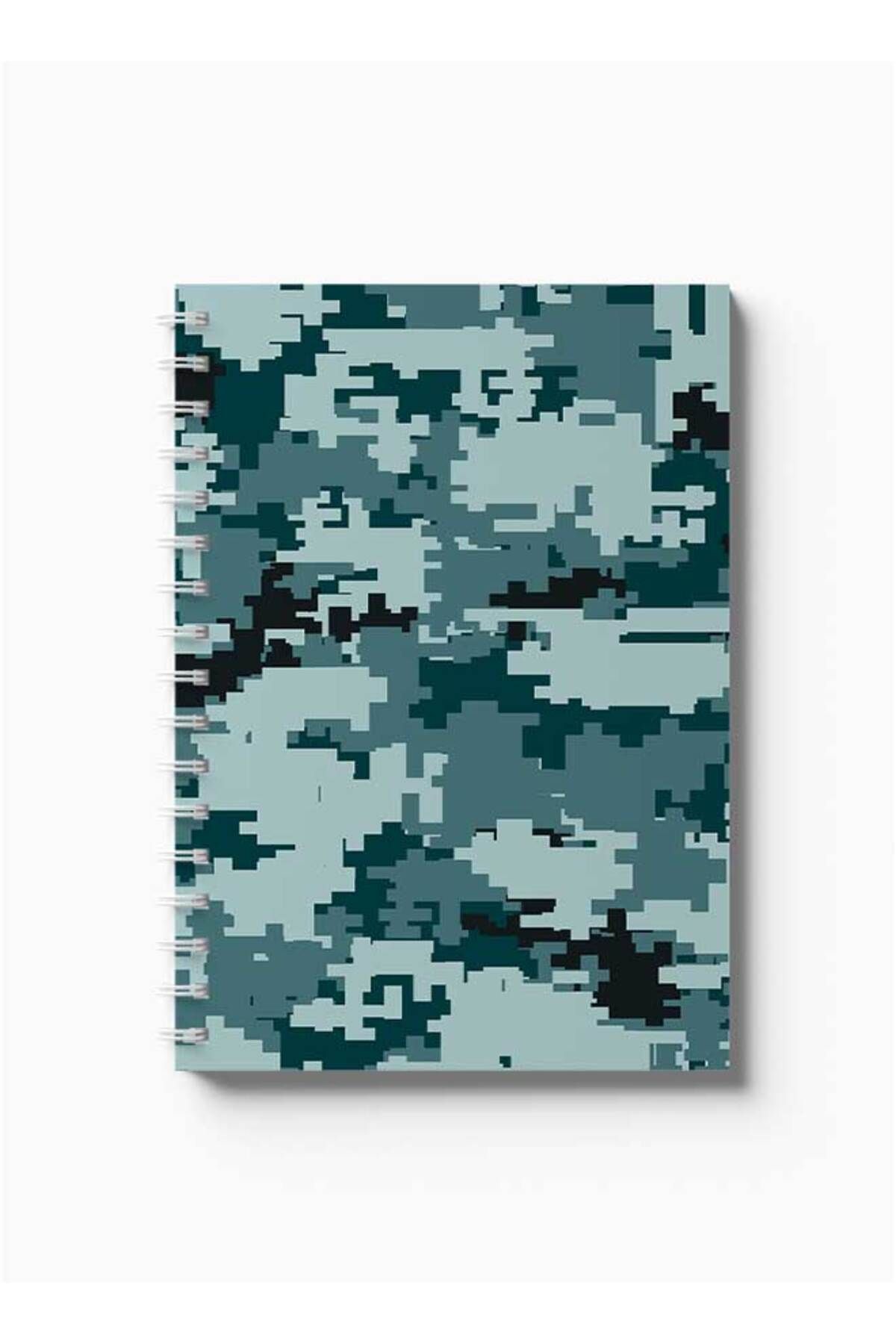 LOWHA-Spiral Notebook with Front and Back Hard Covers Featuring Pixels Design 5