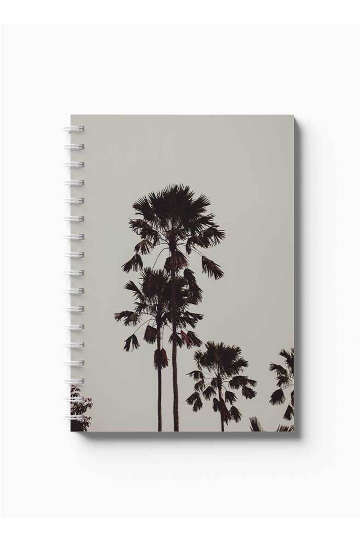 LOWHA-Spiral Notebook with Front and Back Hard Covers Featuring Palms Design 5