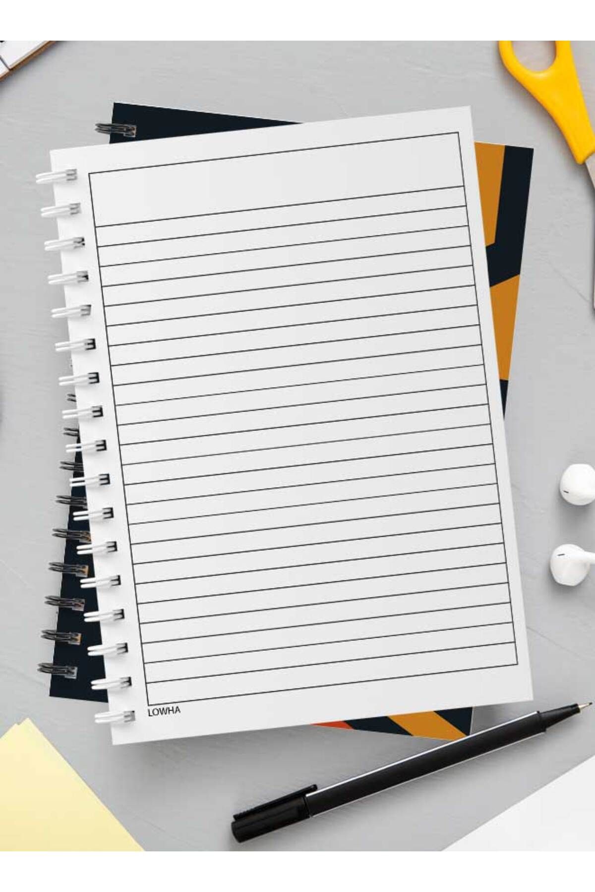 LOWHA-Spiral Notebook with Front and Back Hard Covers Featuring Modern Colored Shapes Design 3