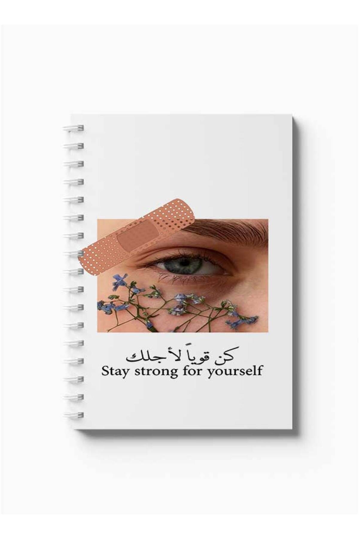 LOWHA-Spiral Notebook with Front and Back Hard Covers Featuring Be Strong for You Design 5