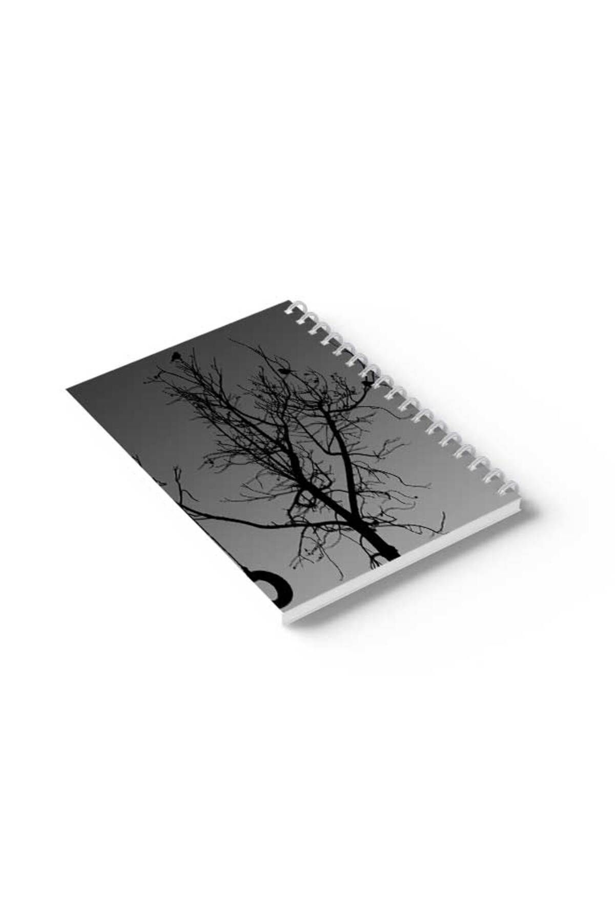LOWHA-Spiral Notebook with Front and Back Hard Covers Featuring Tree Design 6
