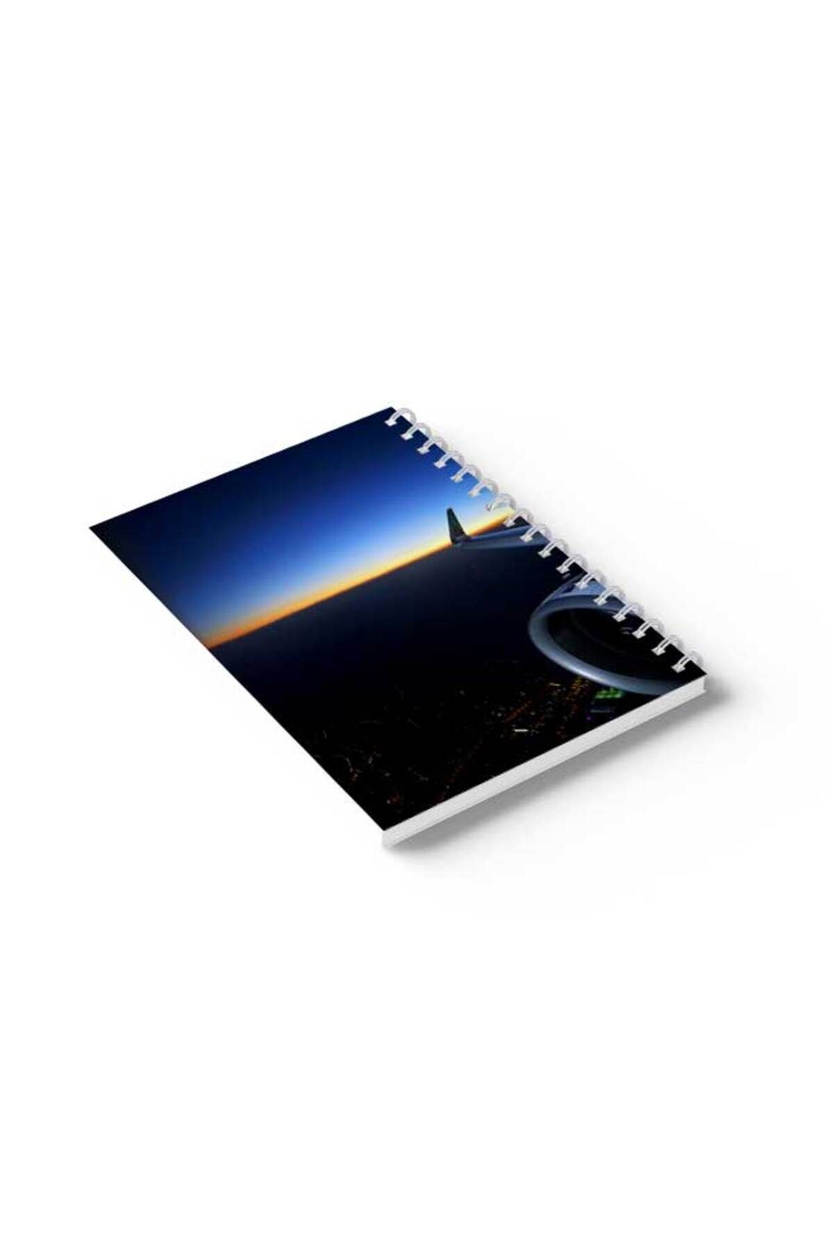 LOWHA-Spiral Notebook with Front and Back Hard Covers Featuring View From Plane Design 6