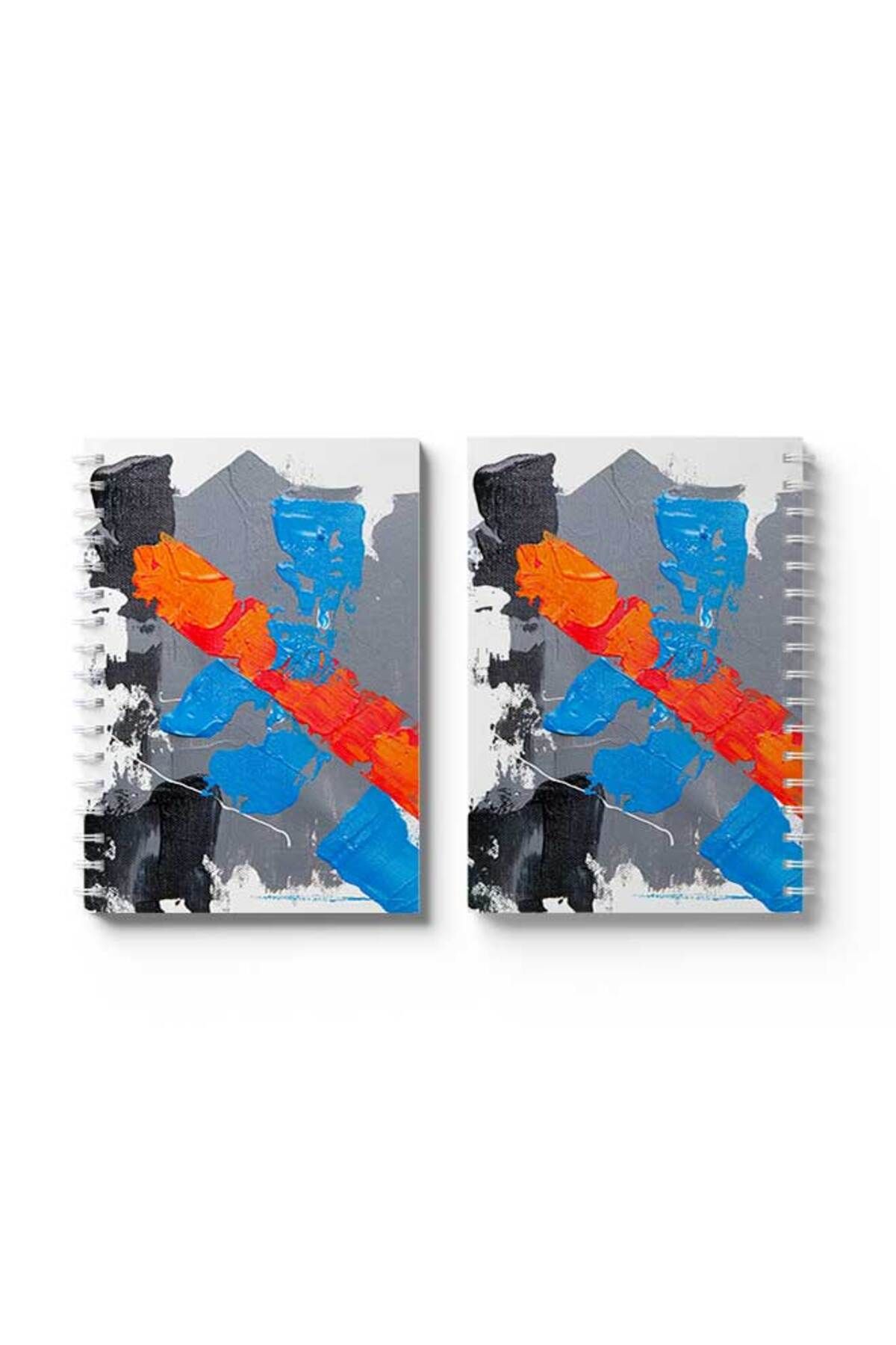 LOWHA-Spiral Notebook with Front and Back Hard Covers Featuring Colour Spot Design 4