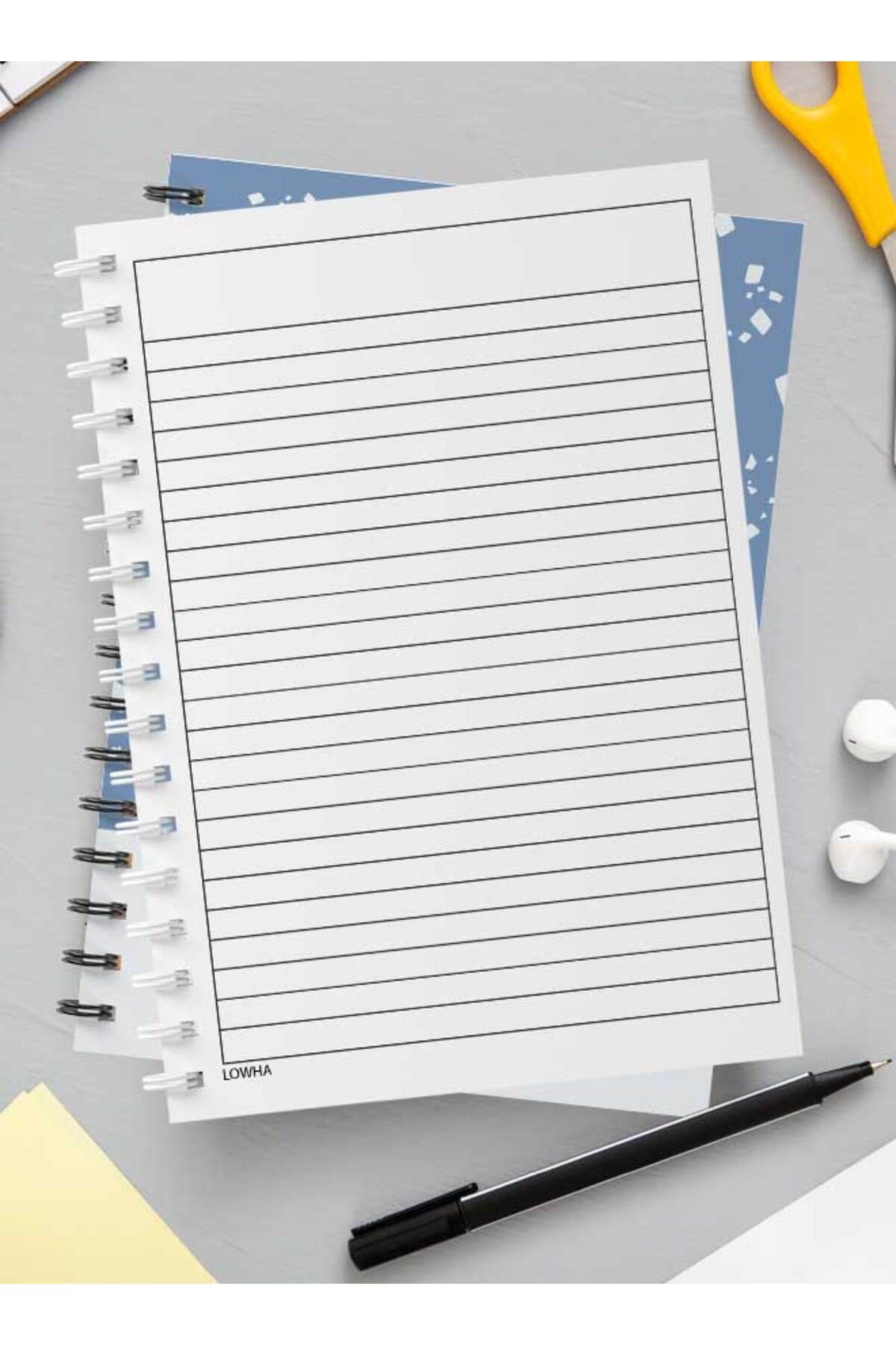 LOWHA-Spiral Notebook with Front and Back Hard Covers Featuring Terrazzo Style Design 3