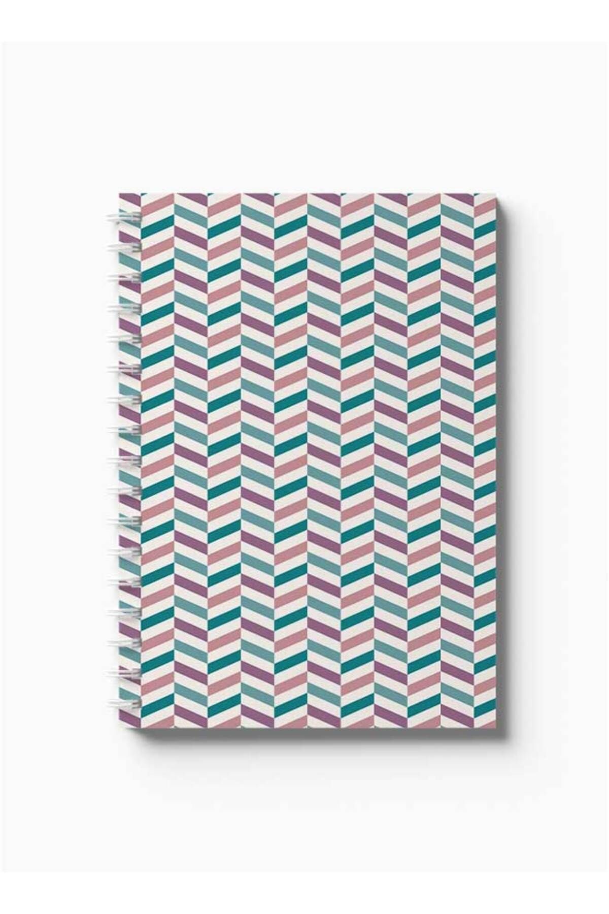 LOWHA-Spiral Notebook with Front and Back Hard Covers Featuring Colourful Shapes Design 5