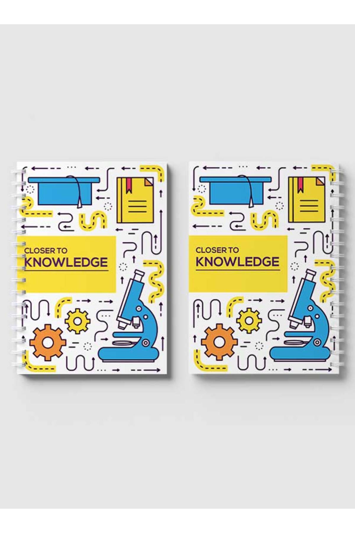 LOWHA-Spiral Notebook with Front and Back Hard Covers Featuring Closer to Knowledge Design 4