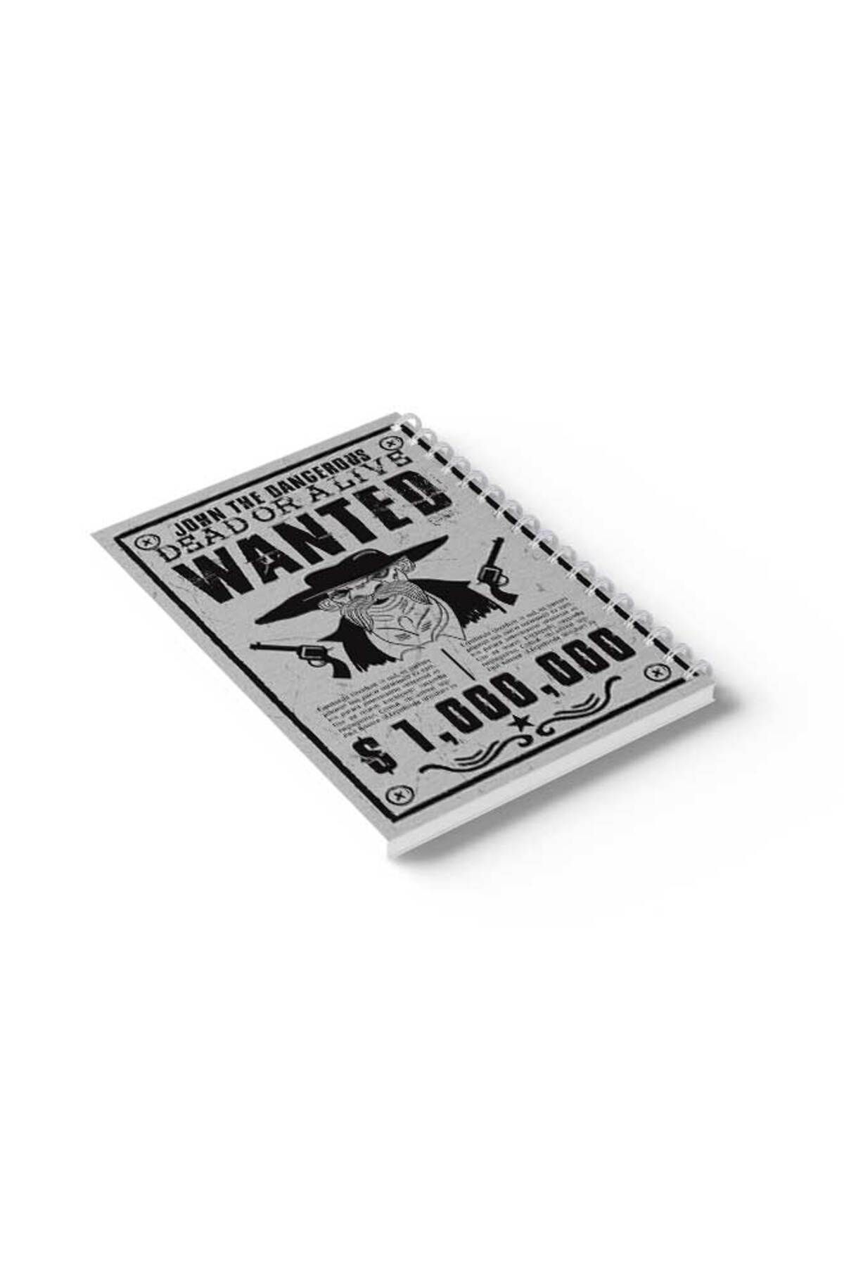 LOWHA-Spiral Notebook with Front and Back Hard Covers Featuring Wanted Design 6