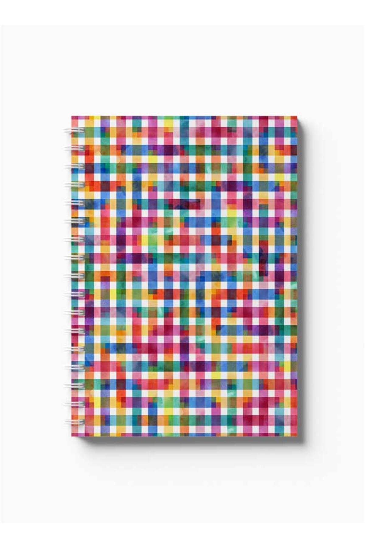 LOWHA-Spiral Notebook with Front and Back Hard Covers Featuring Full of Colours Design 5