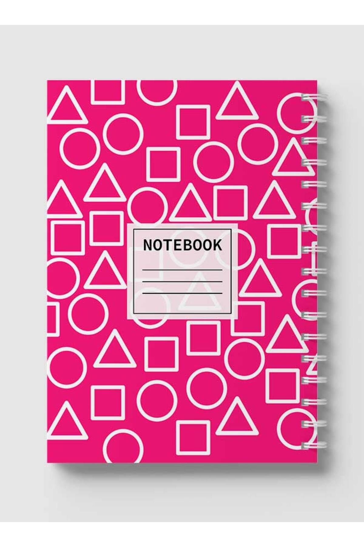 LOWHA-Spiral Notebook with Front and Back Hard Covers Featuring Squid Game Shapes Design 5