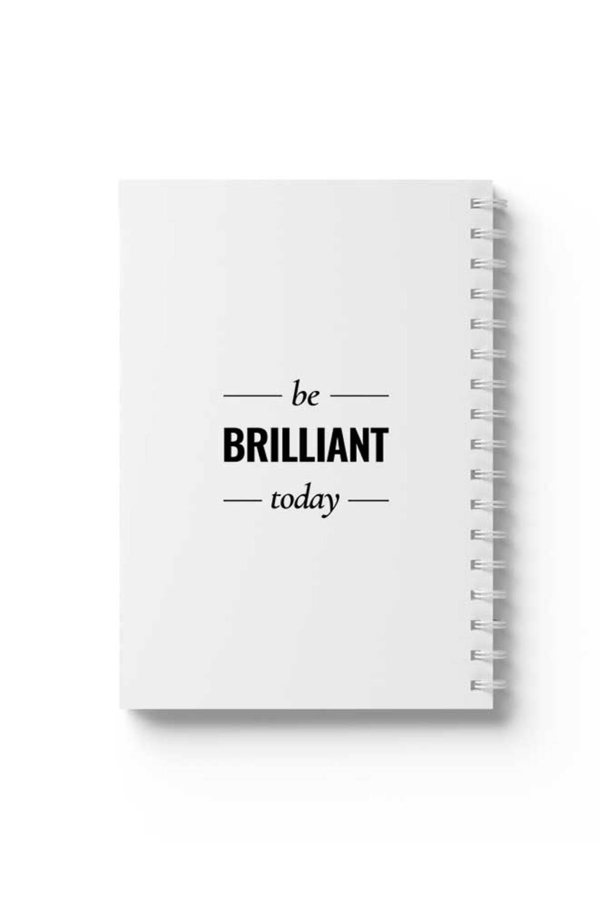 LOWHA-Spiral Notebook with Front and Back Hard Covers Featuring Be Brilliant Today Design 1