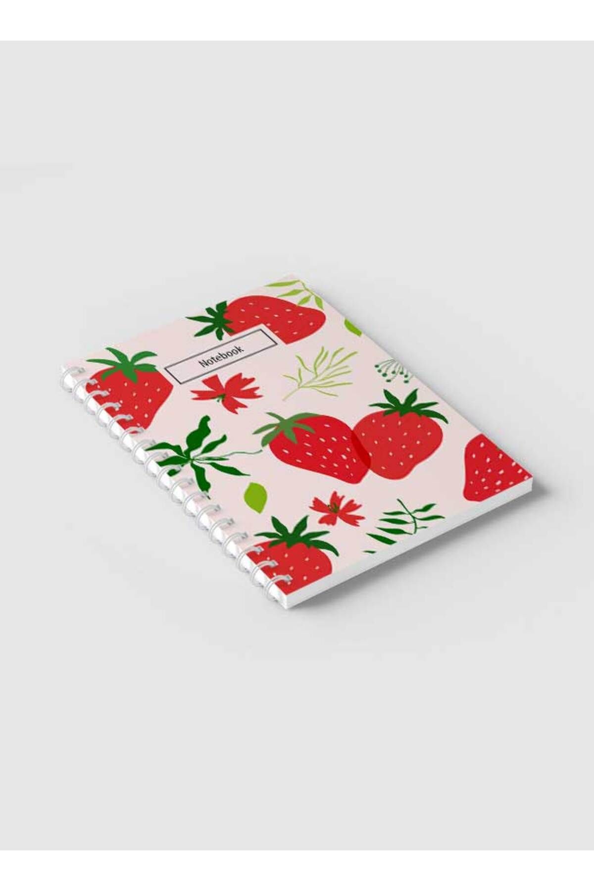 LOWHA-Spiral Notebook with Front and Back Hard Covers Featuring Strawberry Vector Design 2