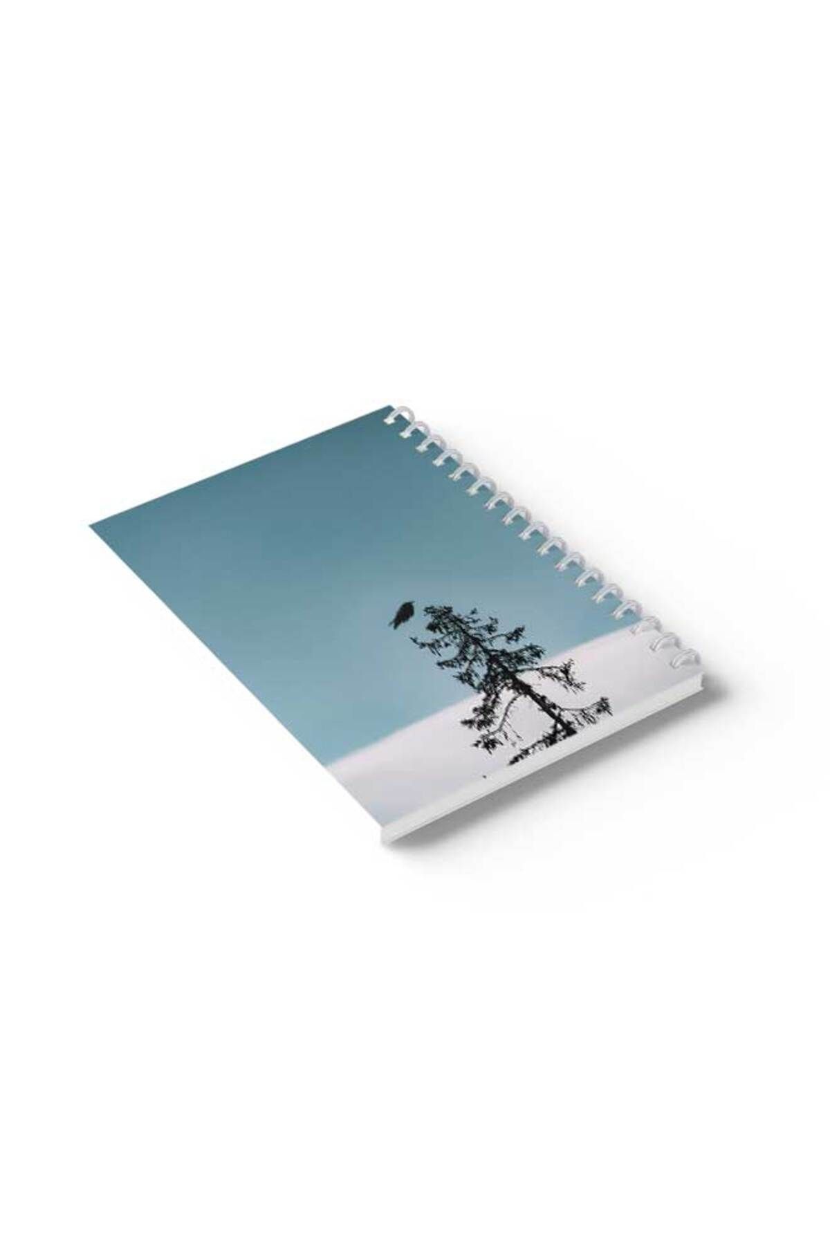 LOWHA-Spiral Notebook with Front and Back Hard Covers Featuring Tree with A bird Design 6