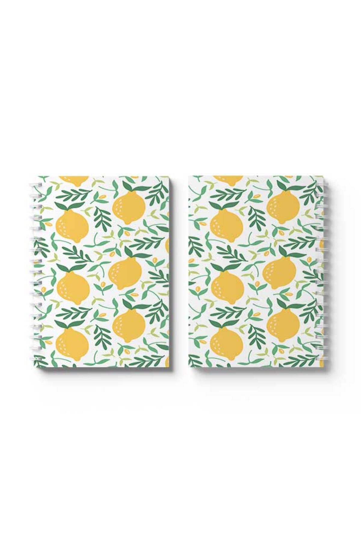 LOWHA-Spiral Notebook with Front and Back Hard Covers Featuring Lemon Design 4