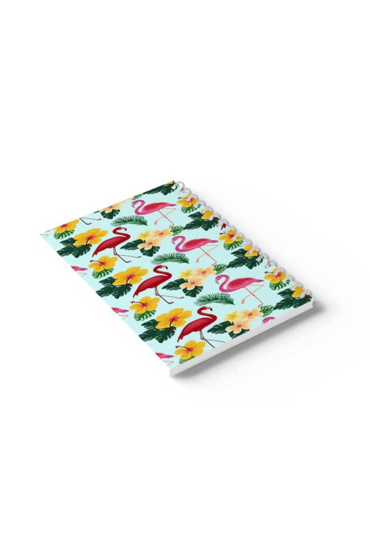 LOWHA-Spiral Notebook with Front and Back Hard Covers Featuring Flamingos Design 6