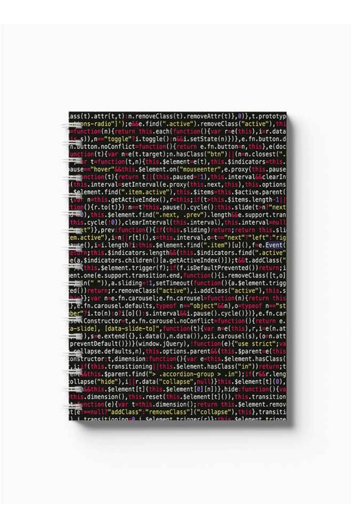 LOWHA-Spiral Notebook with Front and Back Hard Covers Featuring Coding Design 5