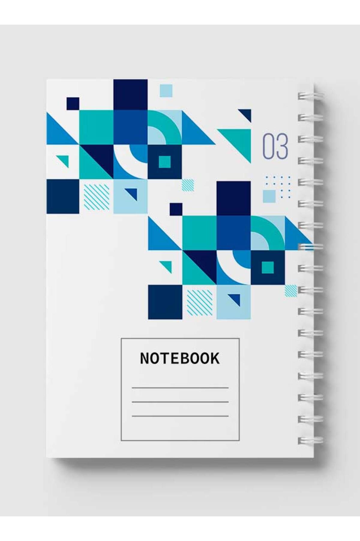 LOWHA-Spiral Notebook with Front and Back Hard Covers Featuring Geometric Shape Design 5