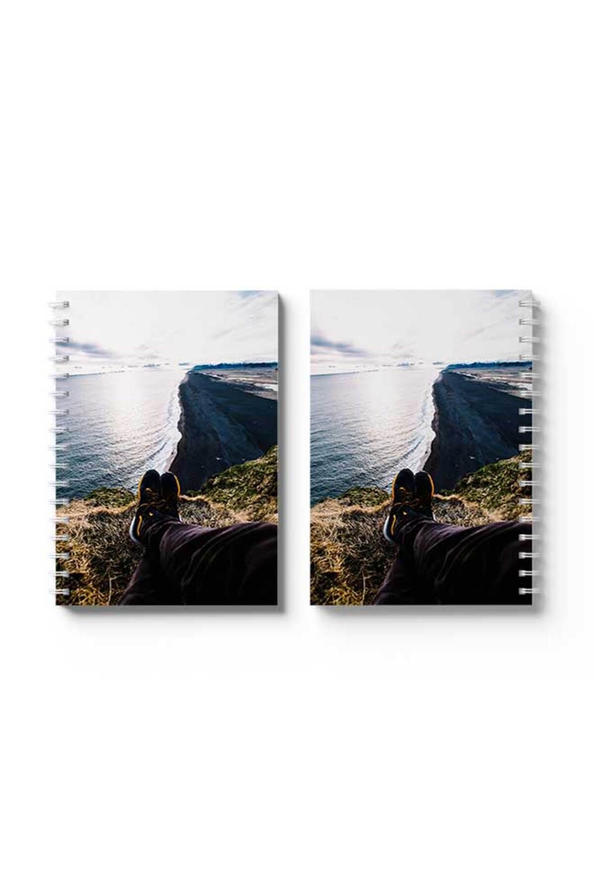 LOWHA-Spiral Notebook with Front and Back Hard Covers Featuring Alone in Nature Design 4