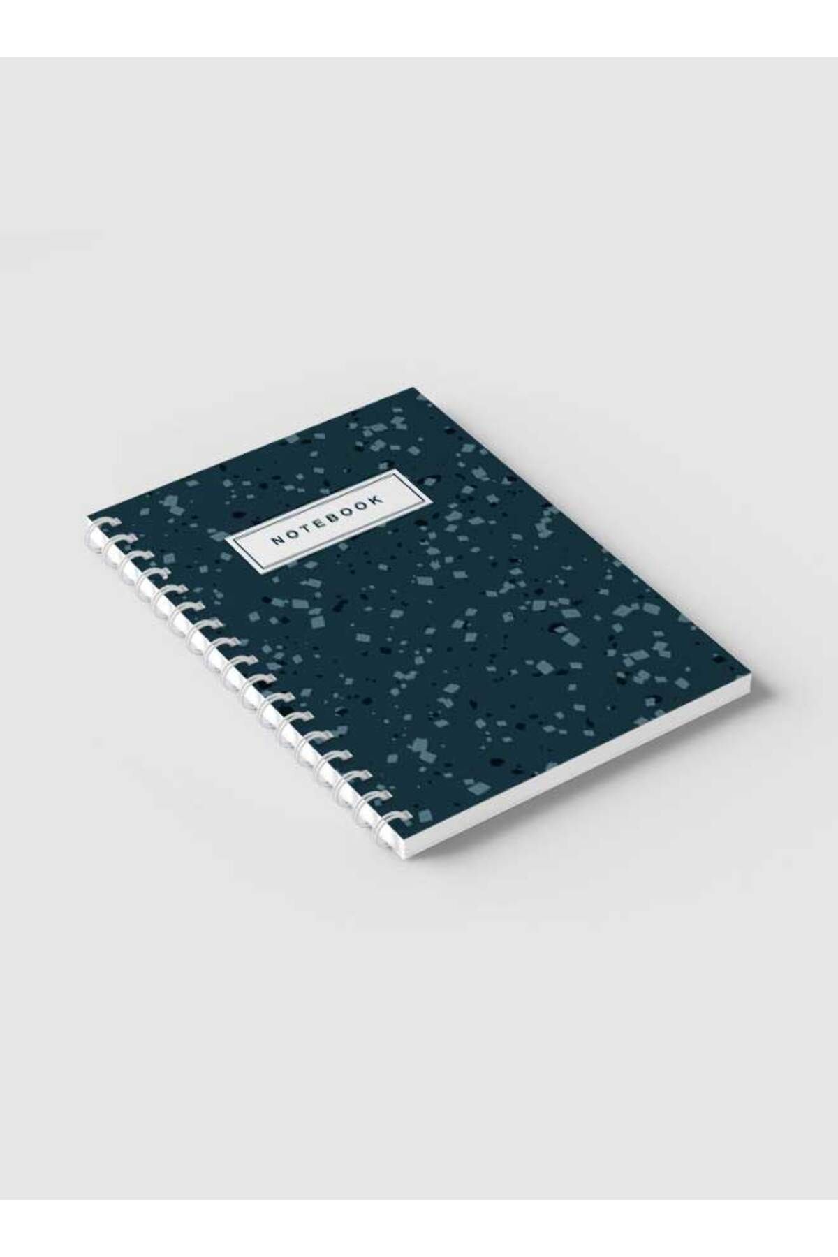LOWHA-Spiral Notebook with Front and Back Hard Covers Featuring Terrazzo Abstract Design 2