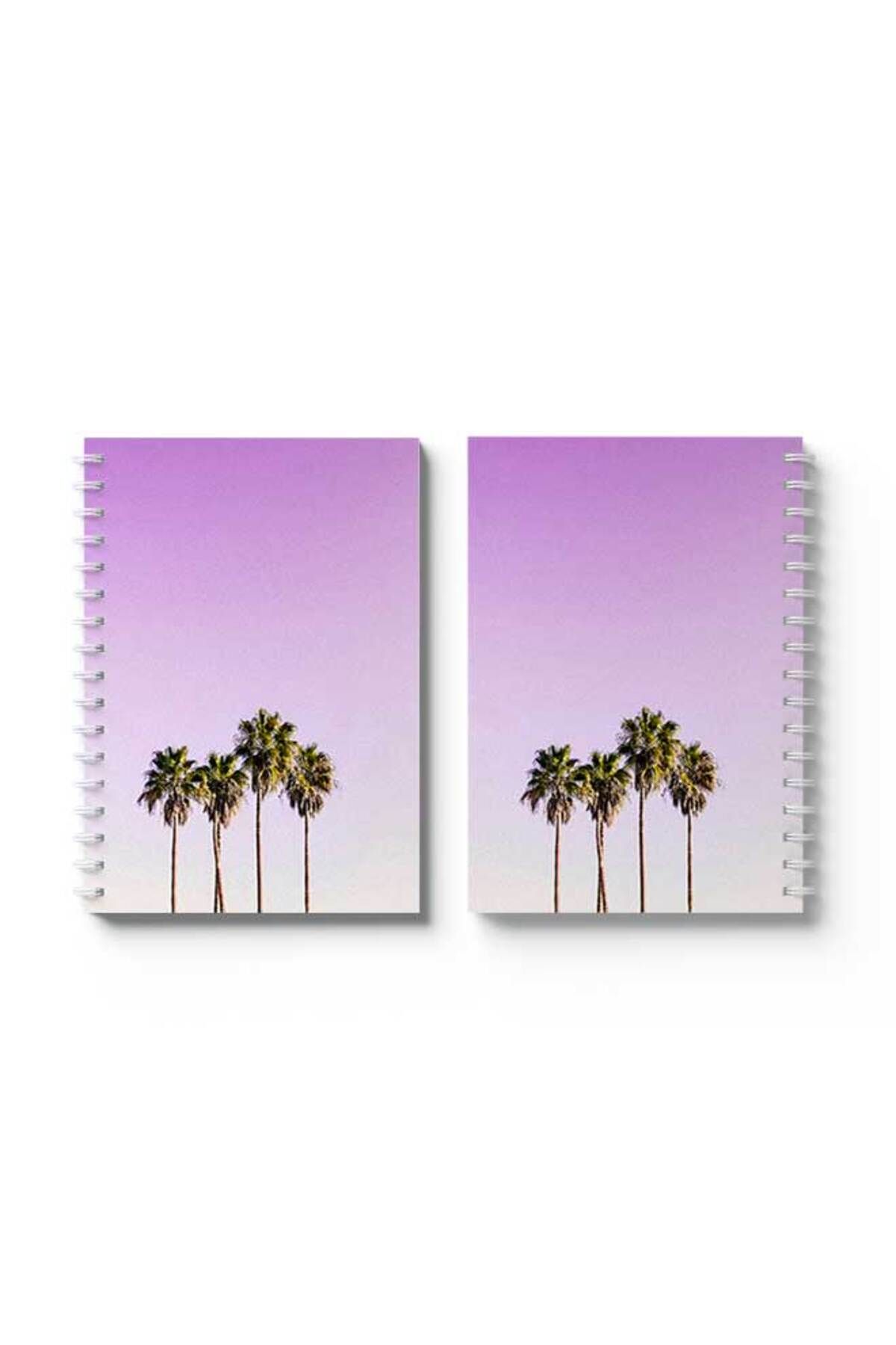 LOWHA-Spiral Notebook with Front and Back Hard Covers Featuring Palms Design 4