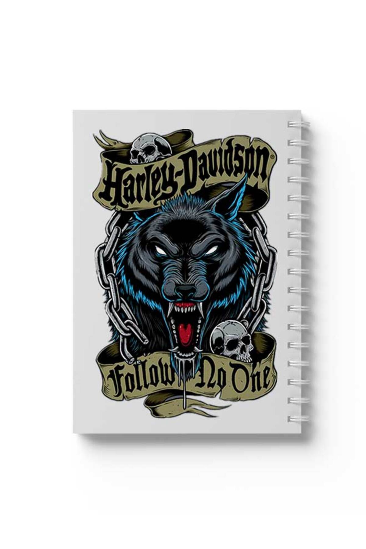 LOWHA-Spiral Notebook with Front and Back Hard Covers Featuring Follow No One Design 1