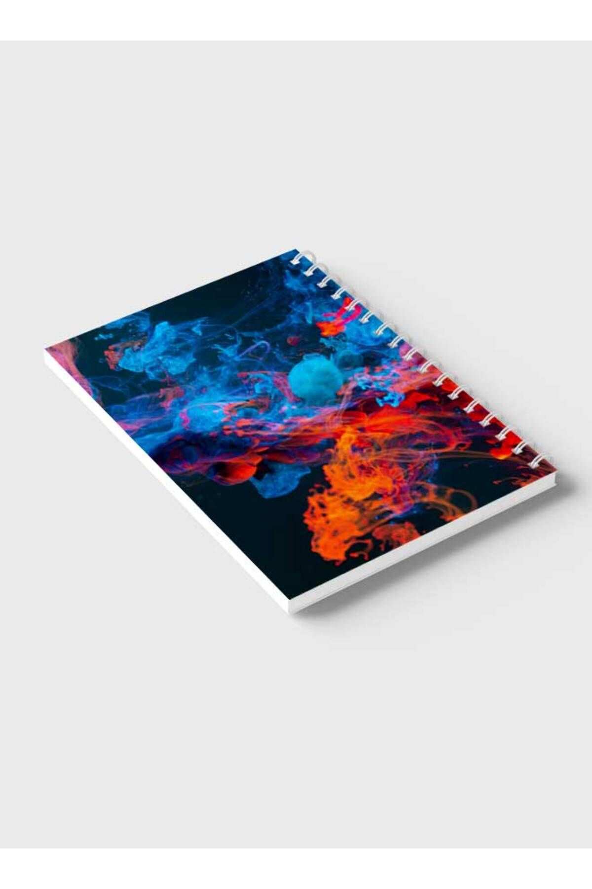 LOWHA-Spiral Notebook with Front and Back Hard Covers Featuring Abstract Colored Smokes Design 6