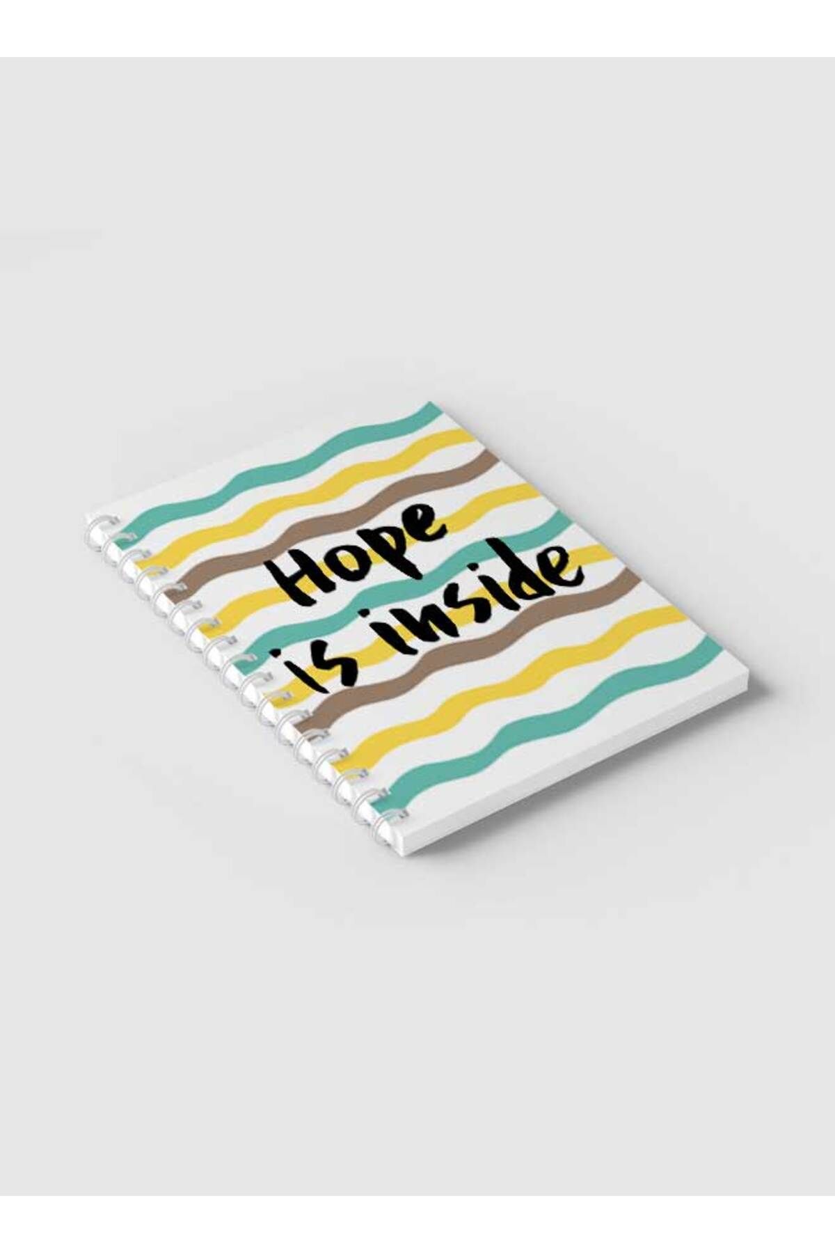 LOWHA-Spiral Notebook with Front and Back Hard Covers Featuring Hope is Inside Doodle Lines Design 2