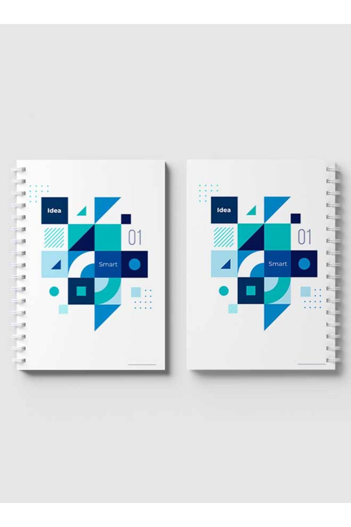 LOWHA-Spiral Notebook with Front and Back Hard Covers Featuring Abstract Smart Idea Design 4