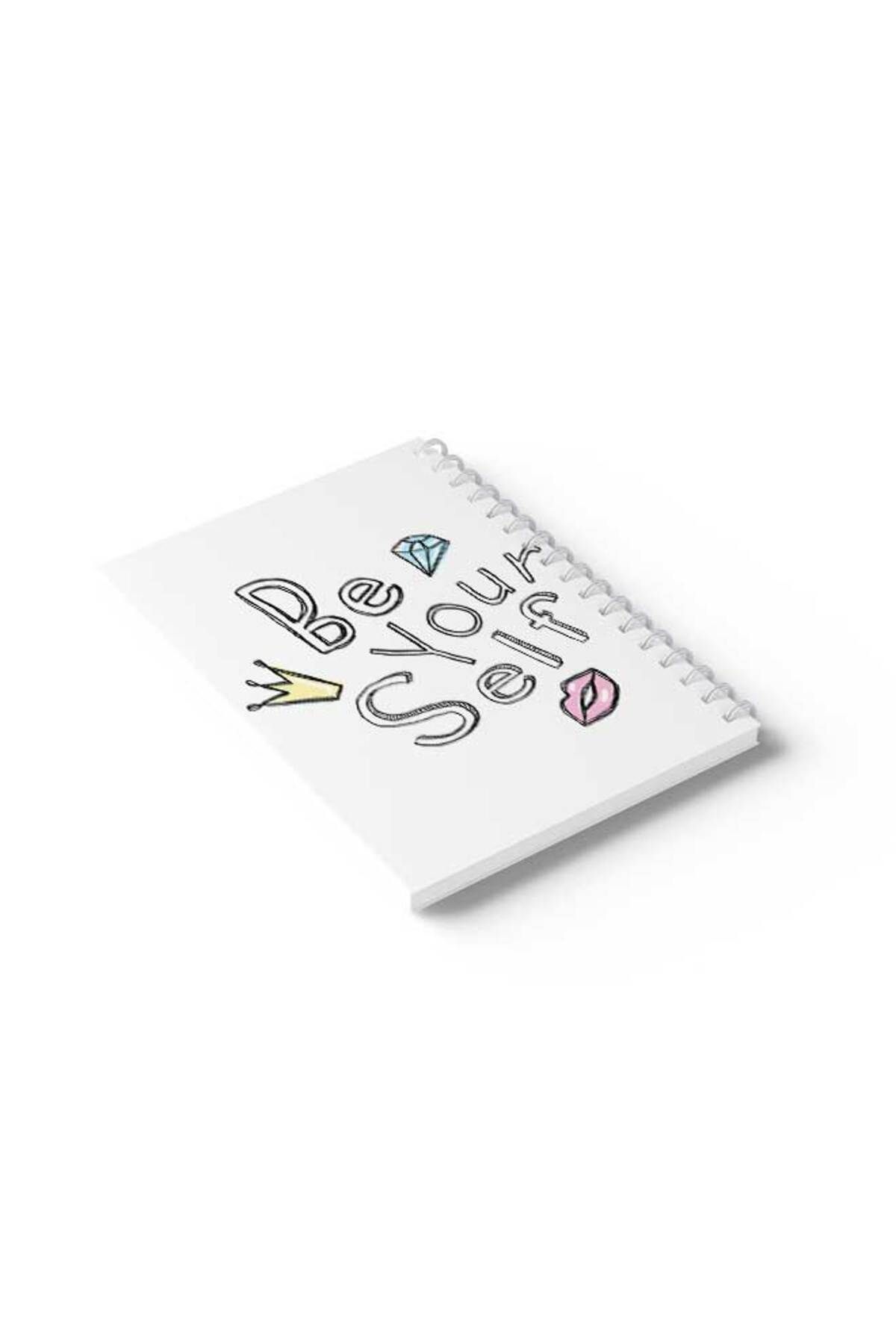 LOWHA-Spiral Notebook with Front and Back Hard Covers Featuring Be Yourself Design 6