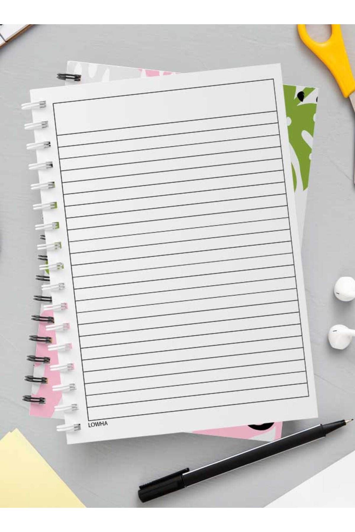 LOWHA-Spiral Notebook with Front and Back Hard Covers Featuring Summer Time Design 3