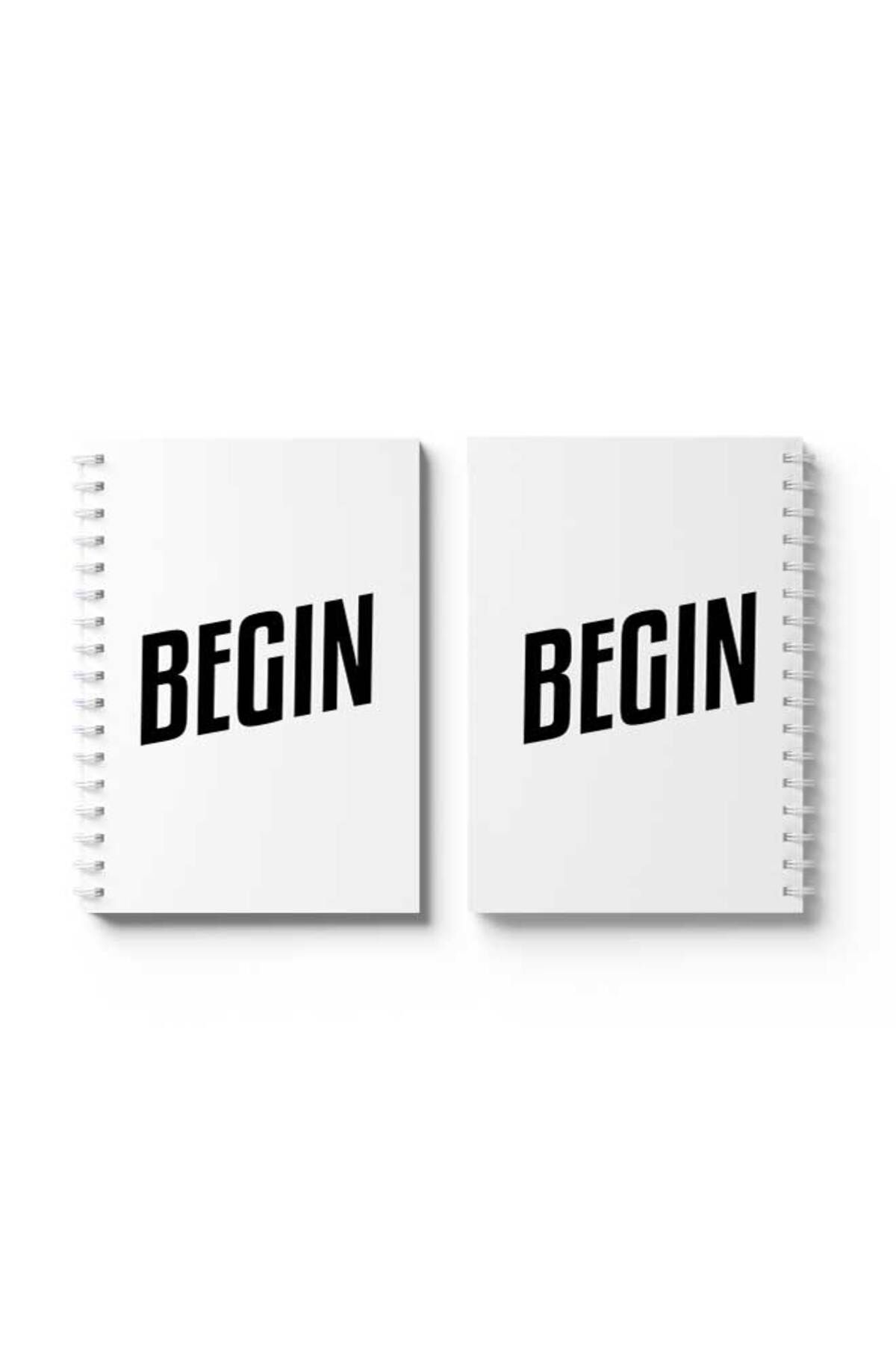 LOWHA-Spiral Notebook with Front and Back Hard Covers Featuring Begin Design 4