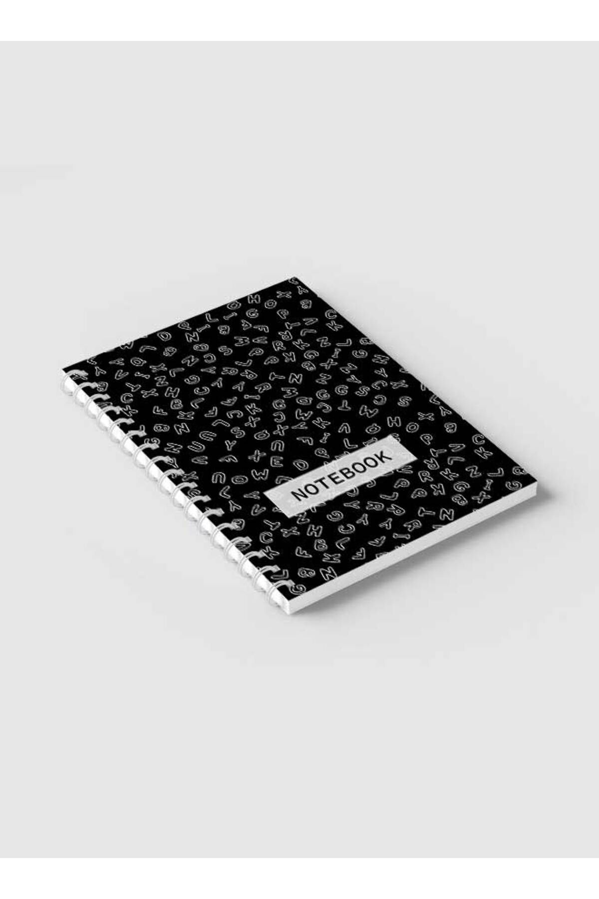 LOWHA-Spiral Notebook with Front and Back Hard Covers Featuring Letters Design 2