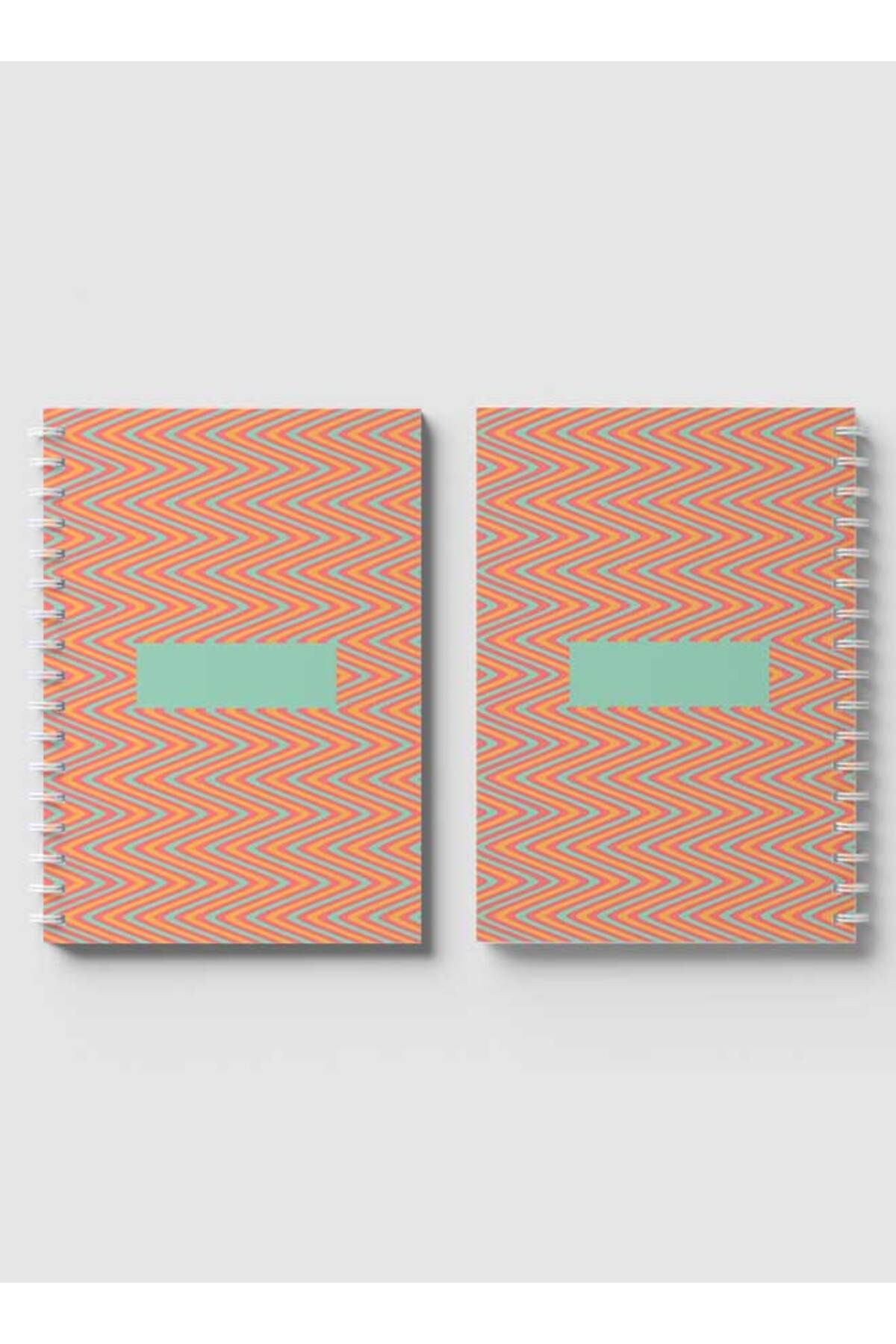 LOWHA-Spiral Notebook with Front and Back Hard Covers Featuring Colorful Zigzag Lines Design 4