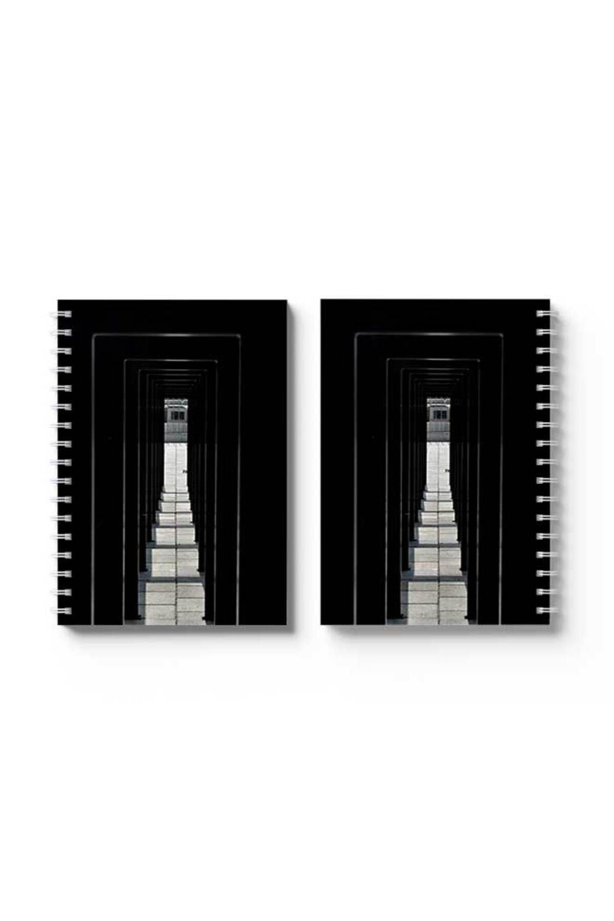 LOWHA-Spiral Notebook with Front and Back Hard Covers Featuring Exit Design 4